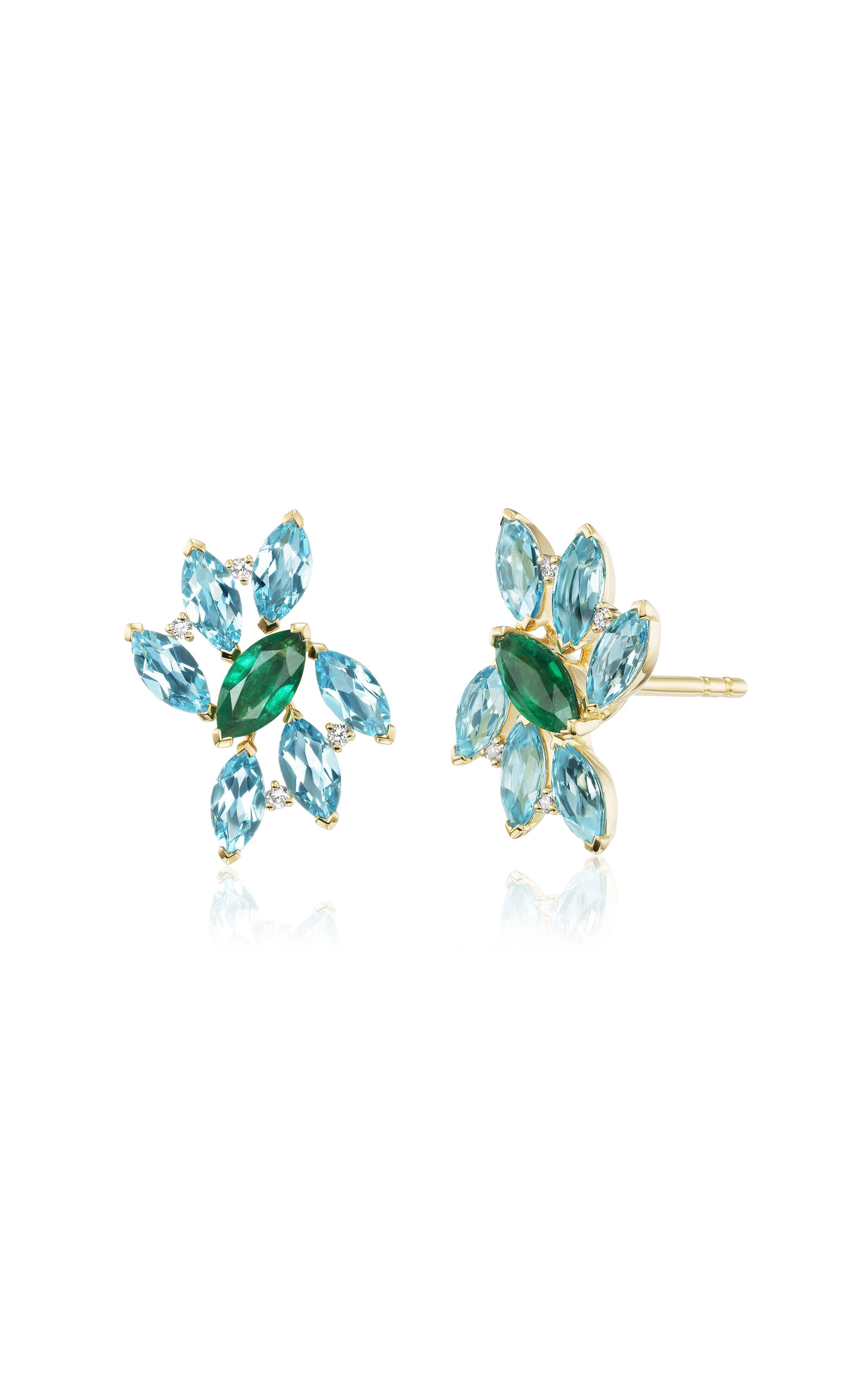18K Yellow Gold Pollack Stud Earrings