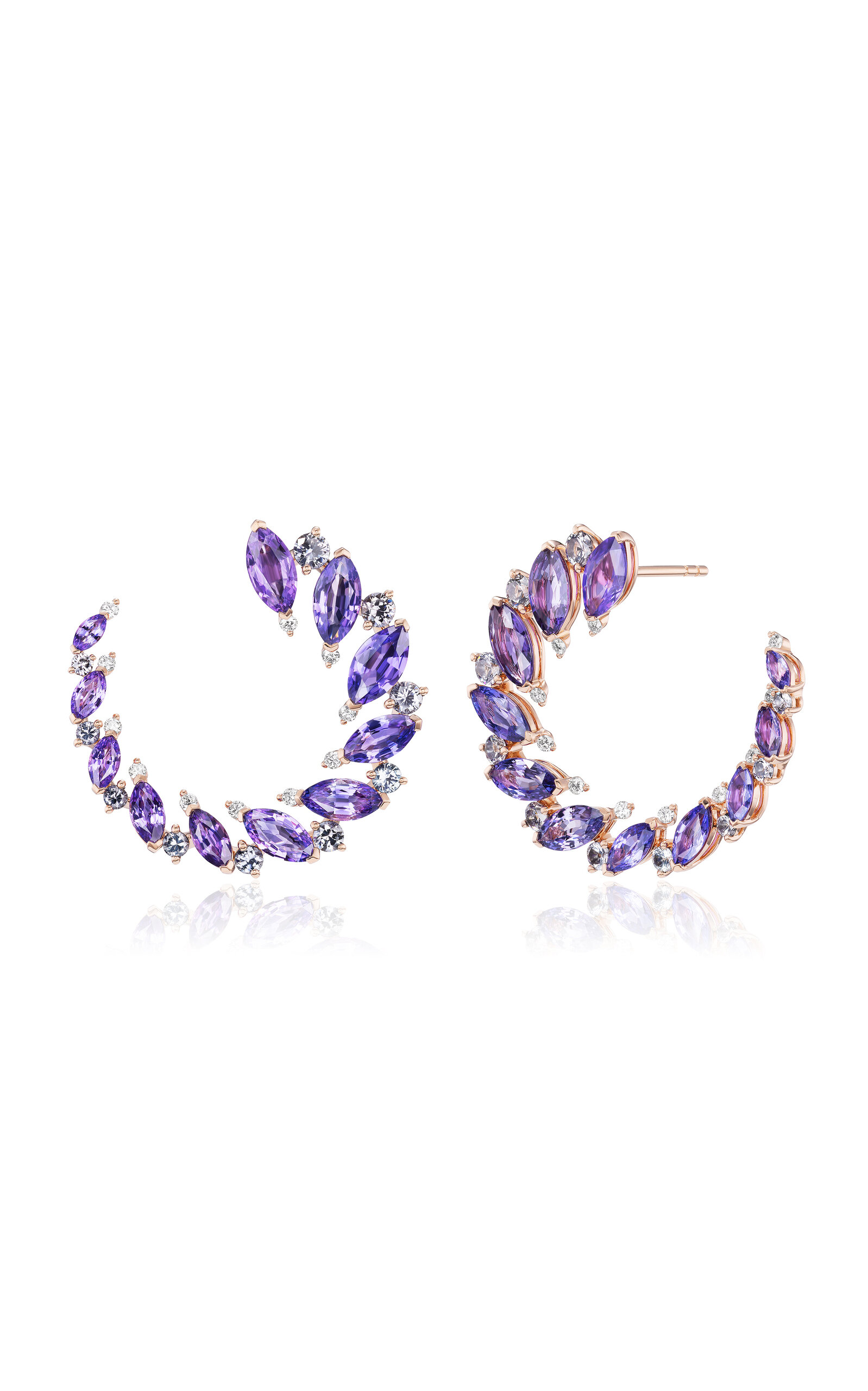 18k Yellow Gold Pollack Bypass Hoop Earrings