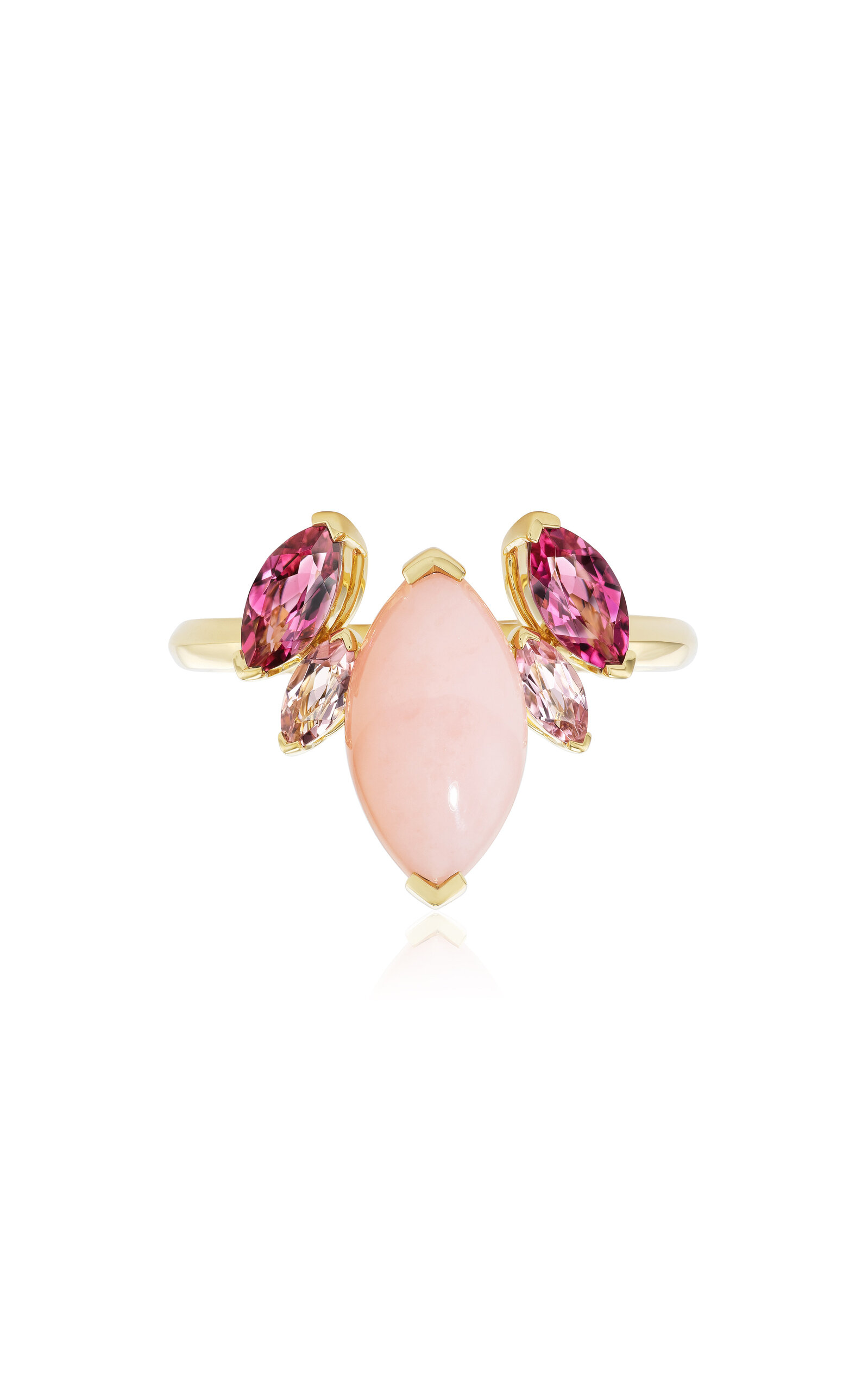 18K Yellow  Gold Batick Ring in Pink