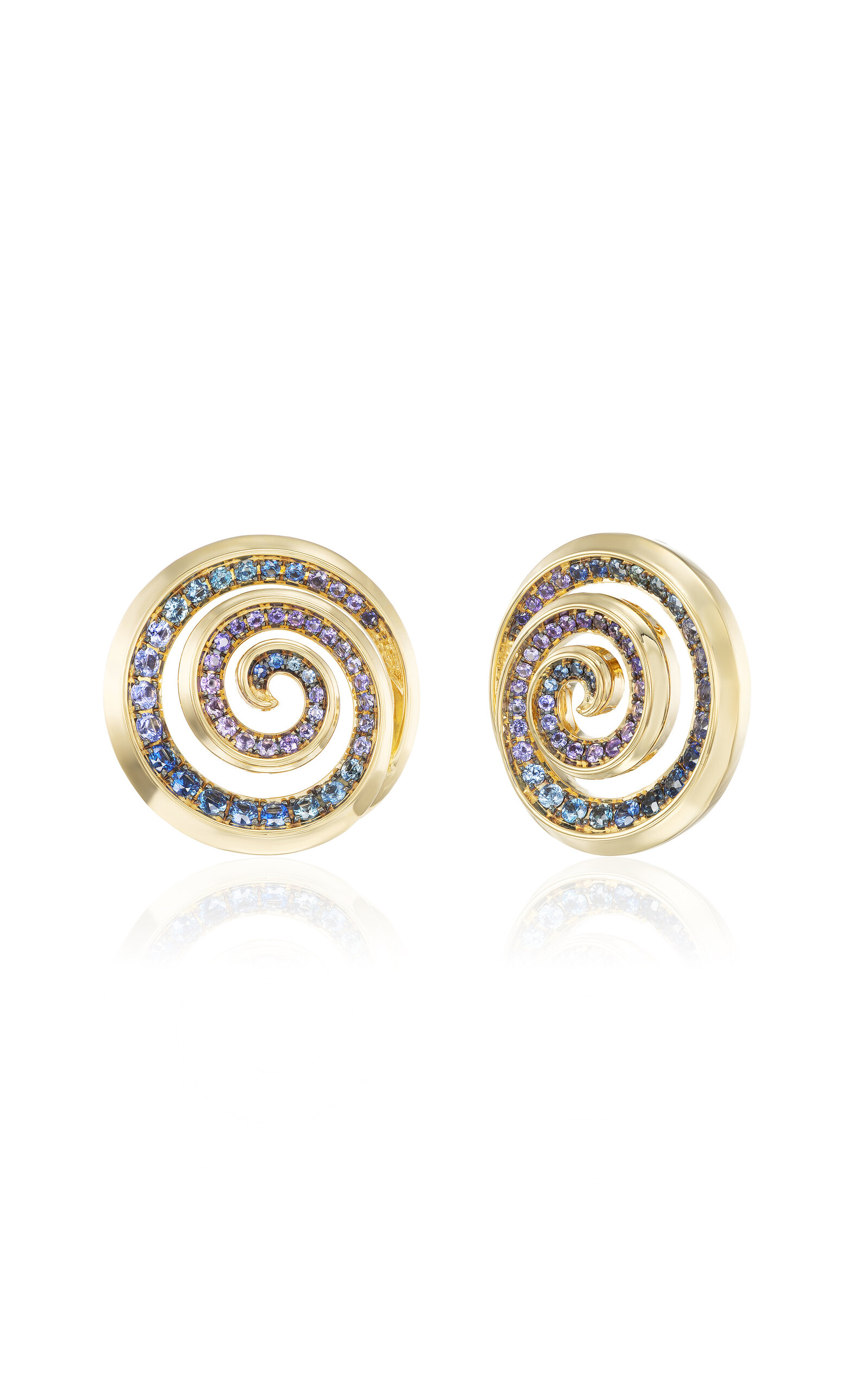 18k Yellow Gold Spiral Stud Earrings