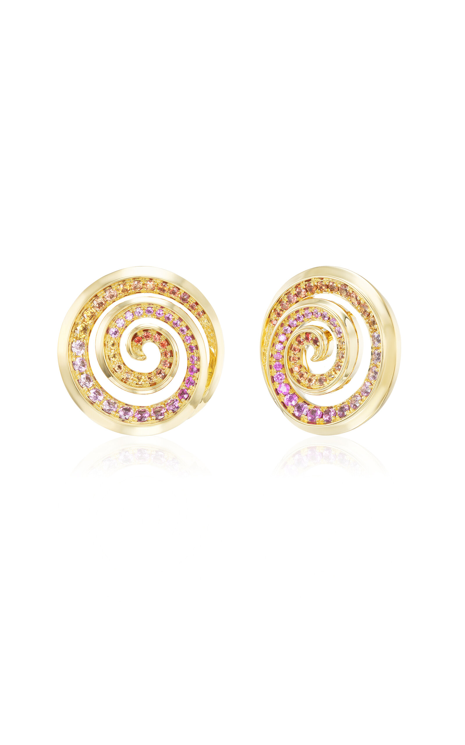Emily P. Wheeler 18k Yellow Gold Spiral Stud Earrings - Pink - OS - Only At Moda Operandi