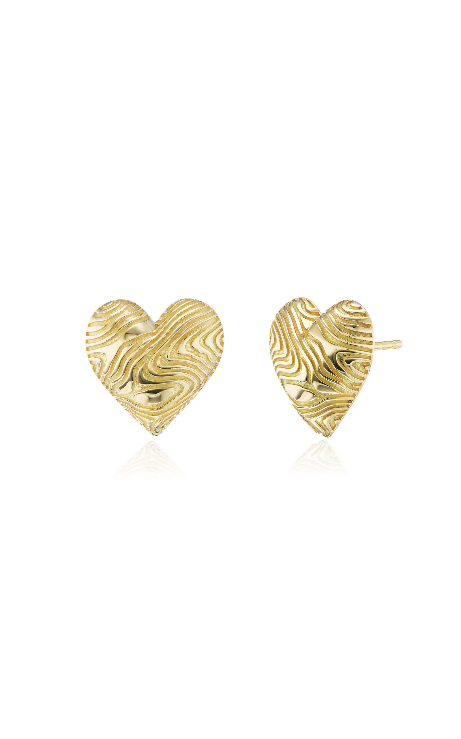 18k Yellow Gold Ripple Stud Earrings