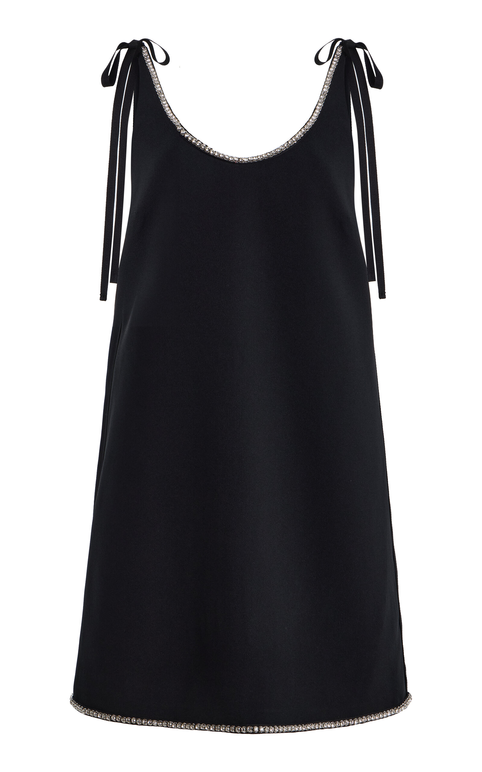 Prada Embellished Compact-Sablé Mini Dress