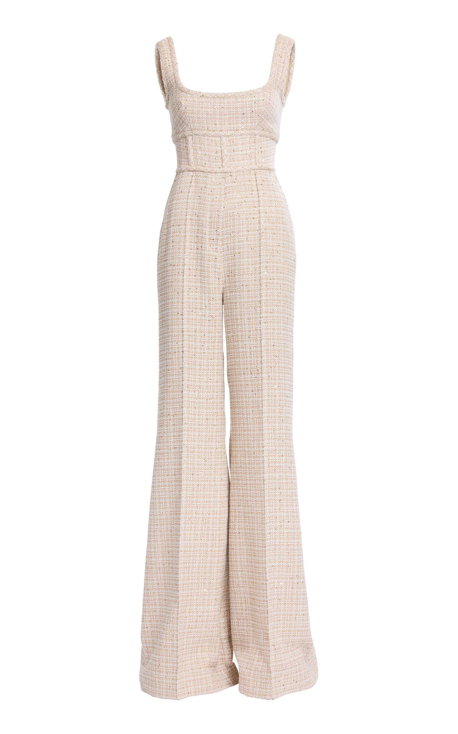 Elie Saab Sequin Thread Tweed Jumpsuit