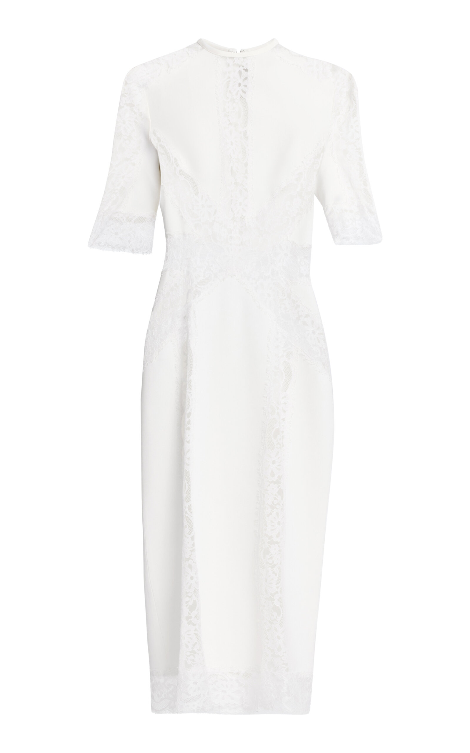 Elie Saab Cady & Lace Midi Dress