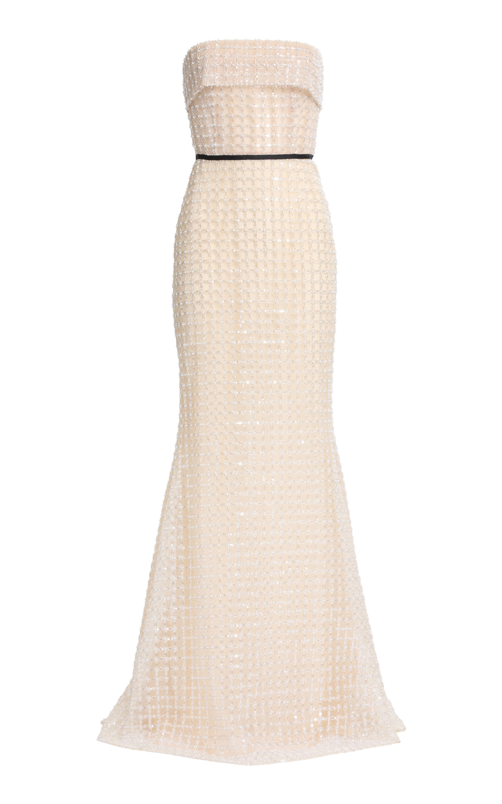 Elie Saab Sequined Mesh Long Dress