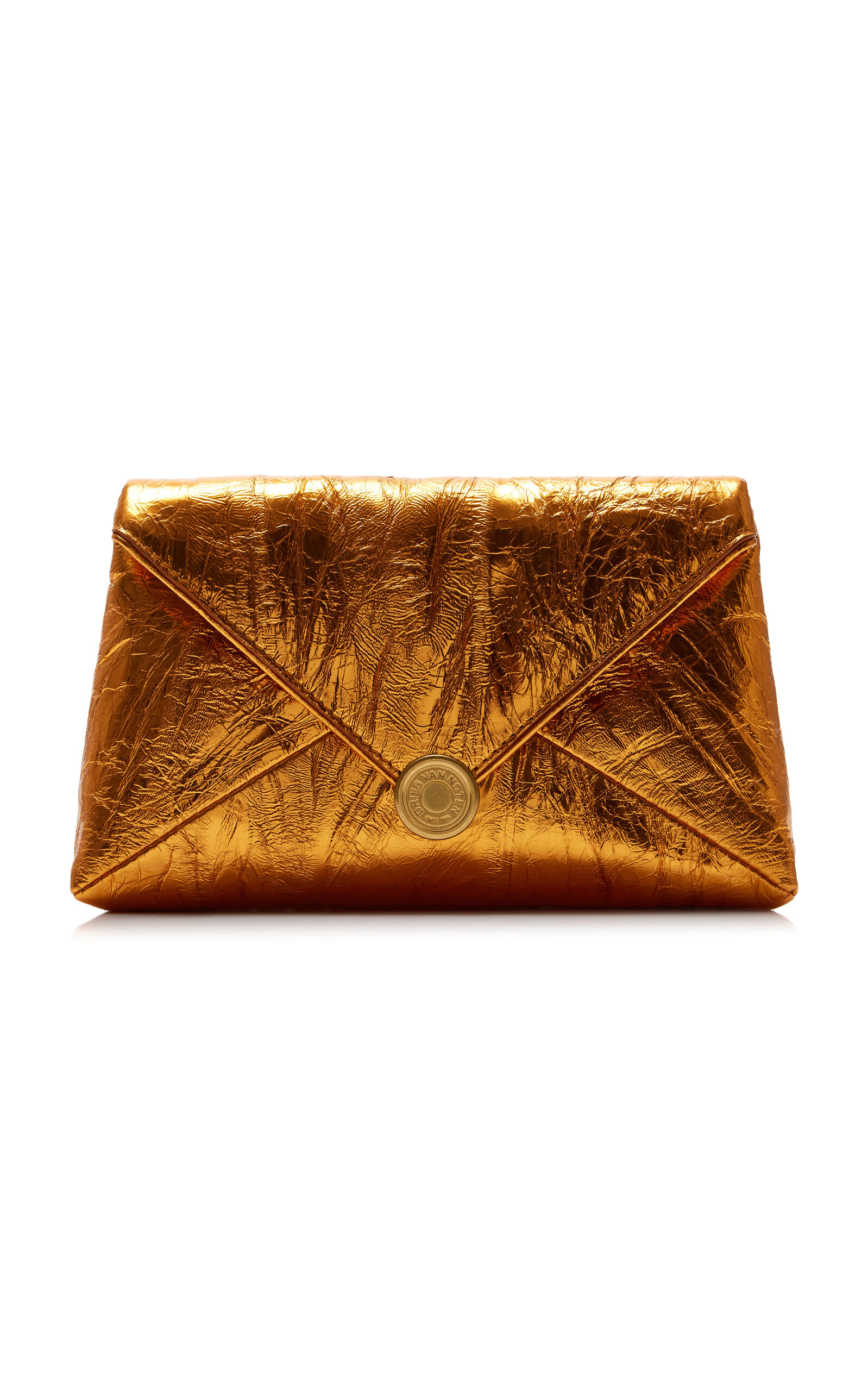 Dries Van Noten Metallic Leather Clutch