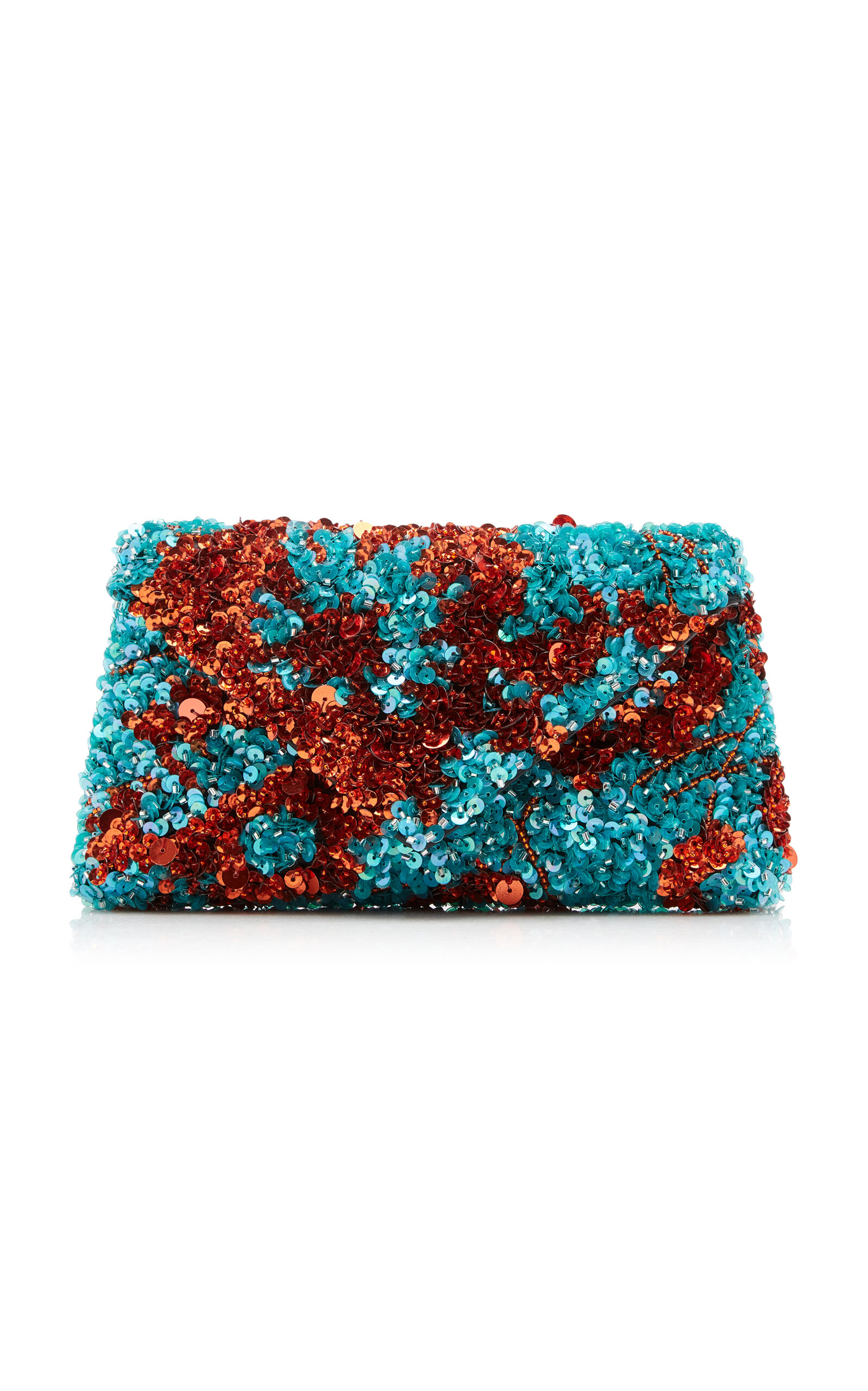 Dries Van Noten Emebellished Satin Envelope Clutch
