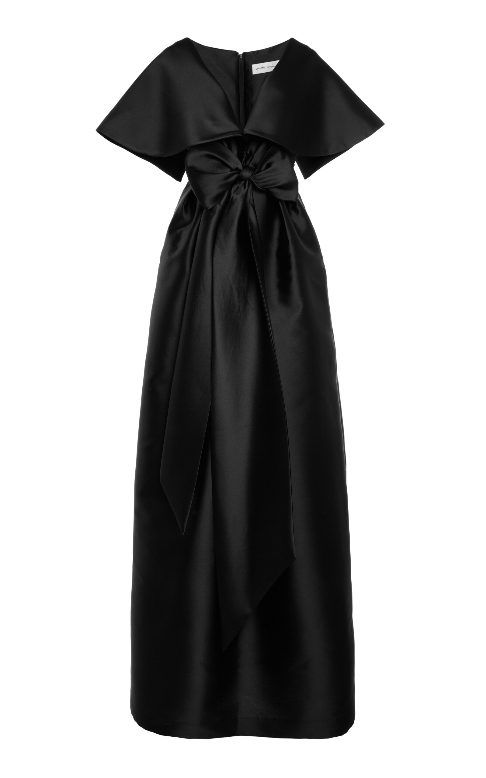 Osprey Cape Sleeve Satin Dress