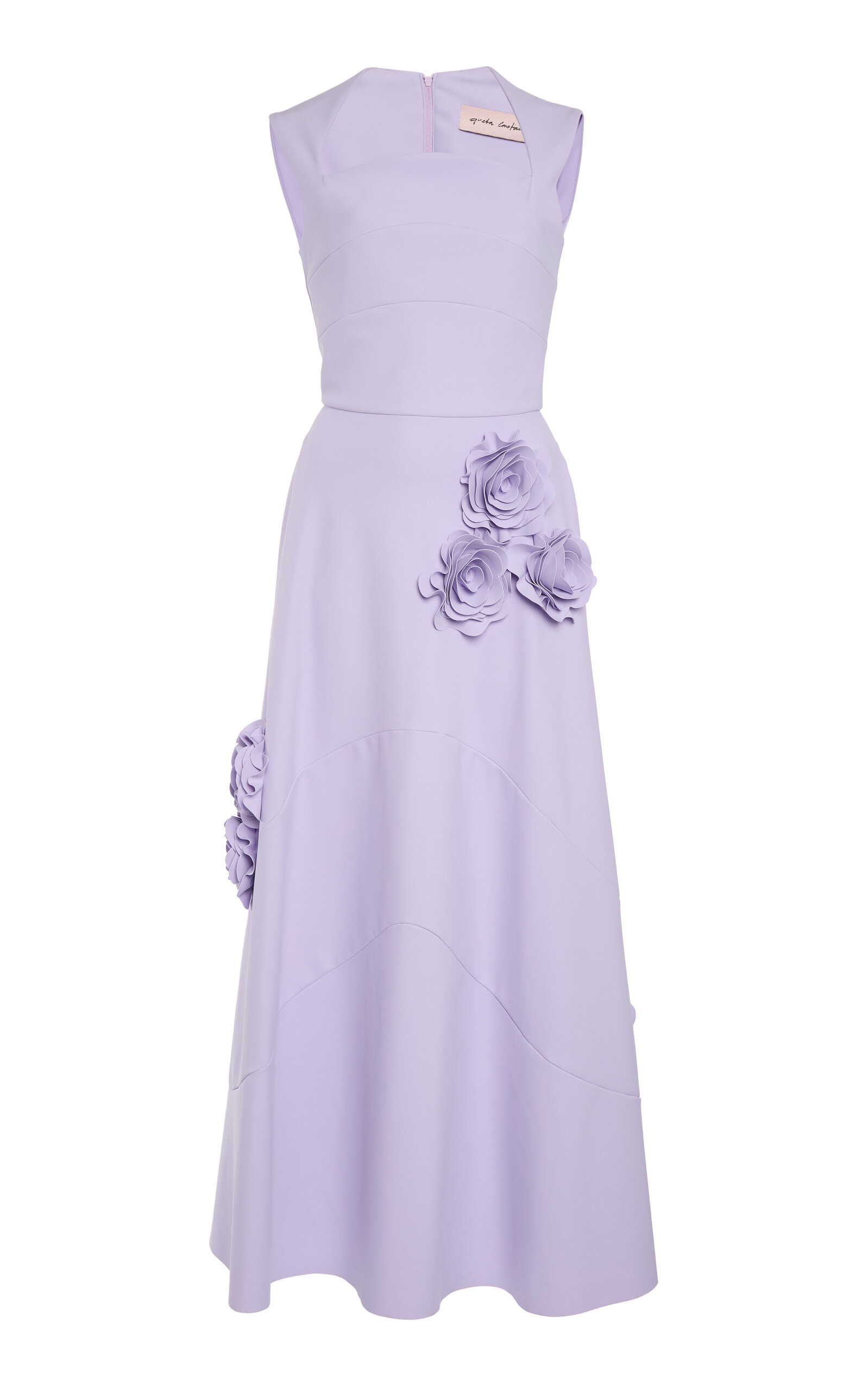 Parrot Floral Embroidered Midi Dress