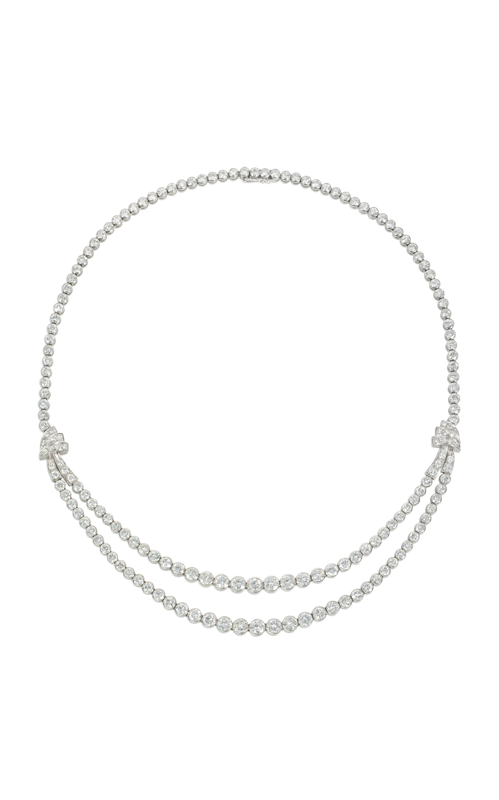 Kentshire Mid-Century Rvière Platinum Diamond Necklace - White - OS - Moda Operandi