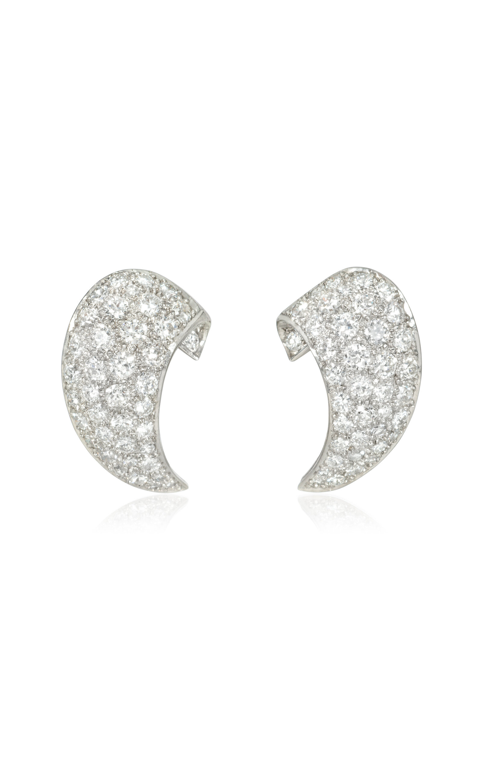 Retro Platinum Diamond Earrings