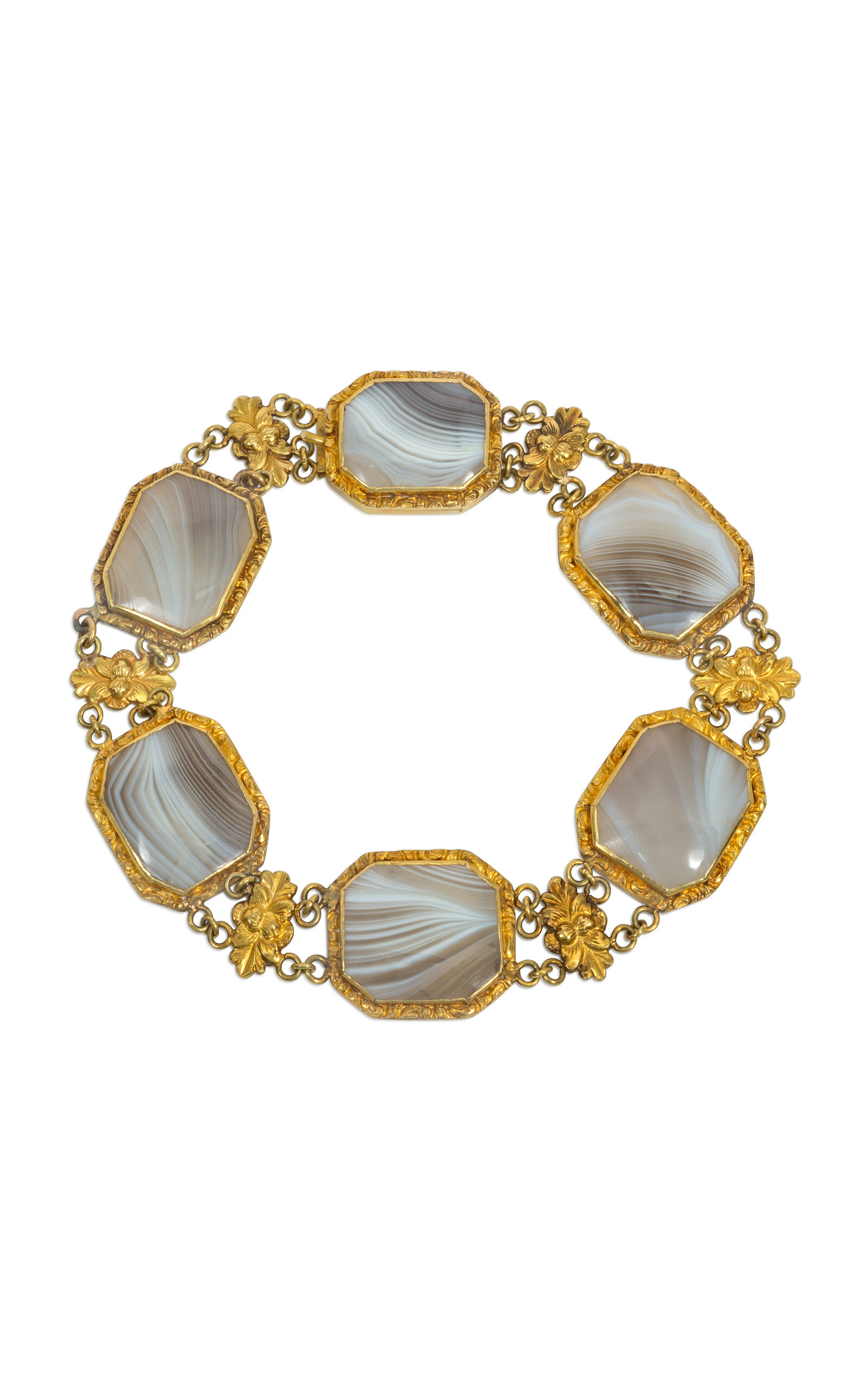 Georgian 18K Yellow Gold Agate Bracelet