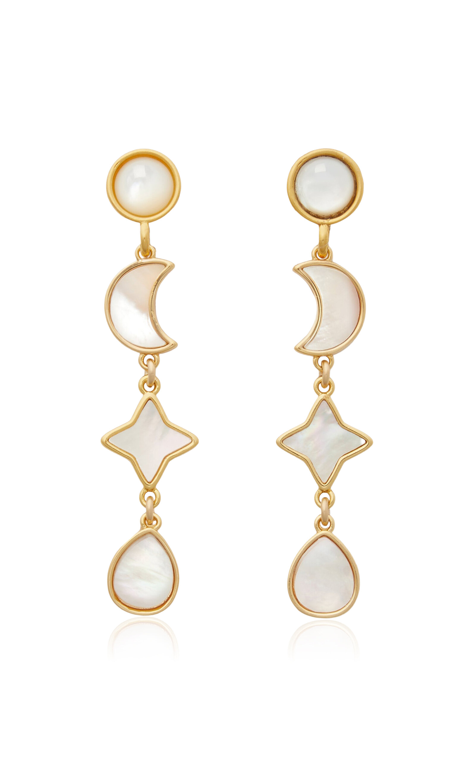 Brinker & Eliza Flynn 14k Gold-plated Mother-of-pearl Earrings In Gold