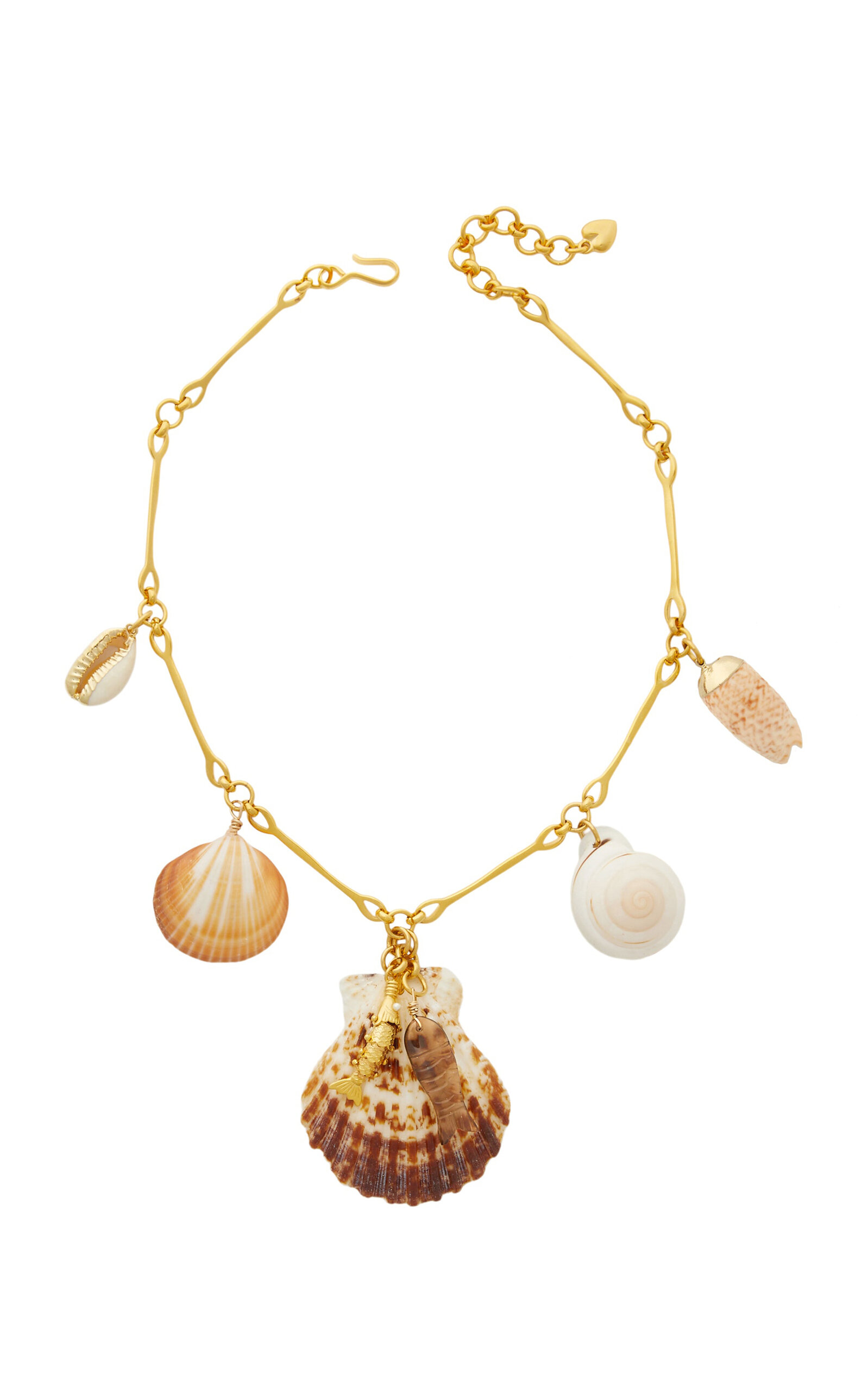 Brinker & Eliza Del Mar 24k Gold-plated Shell And Quartz Necklace In Gold