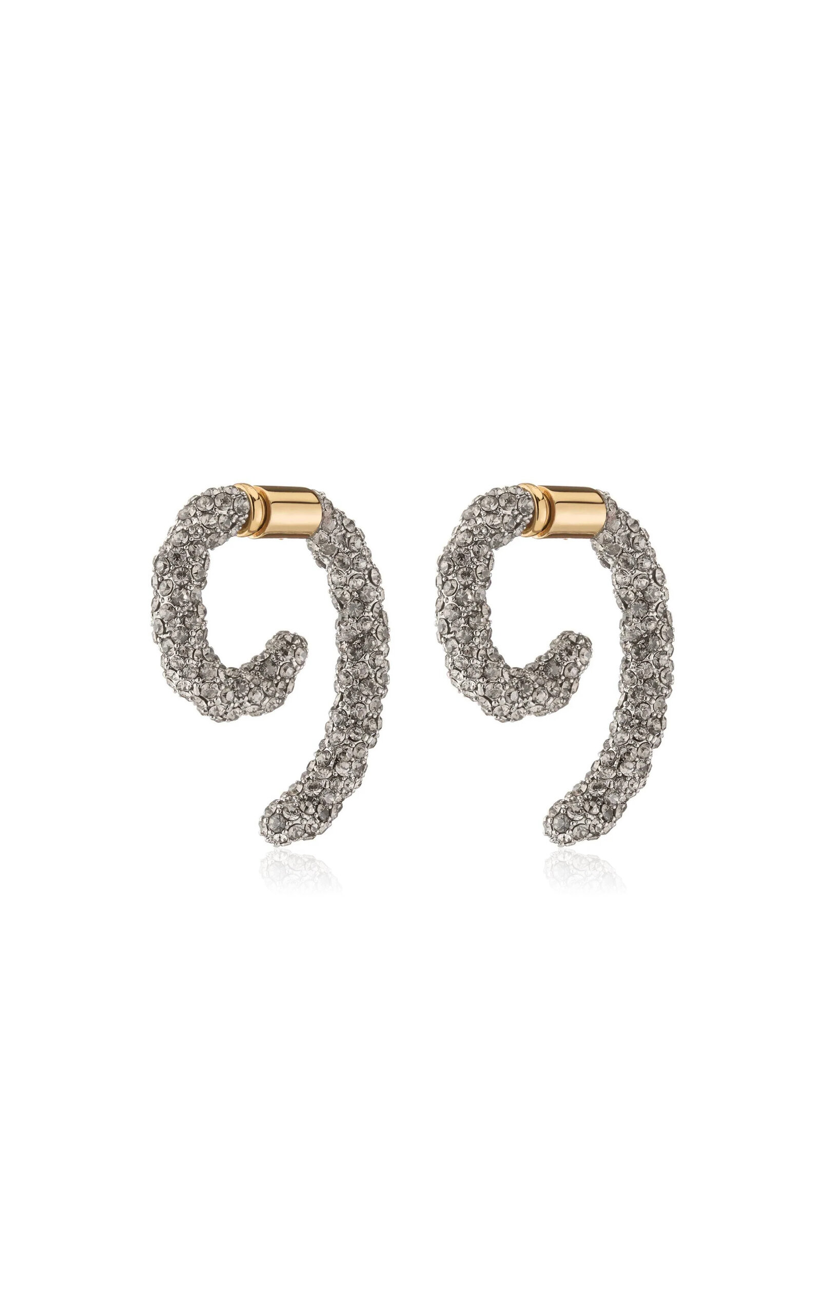 Demarson Luna Gold-plted Crystal Pave Earrings In Neutral