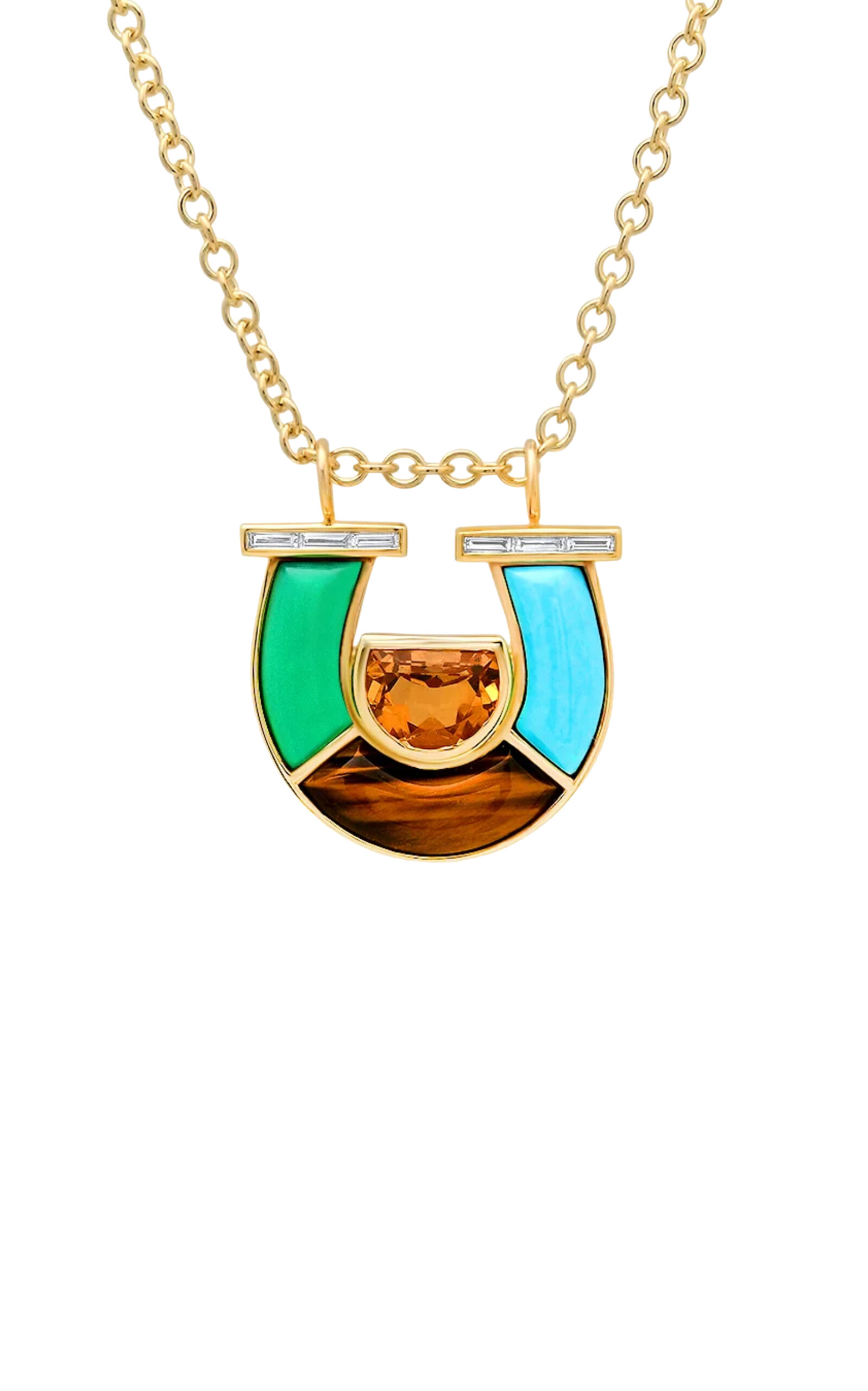 14K Yellow Gold Multi-Stone Necklace