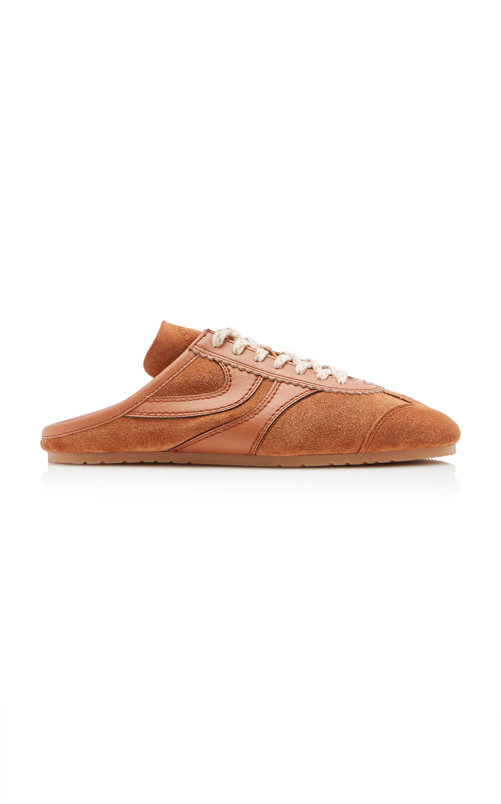 Dries Van Noten Suede Sneaker Mules In Gold
