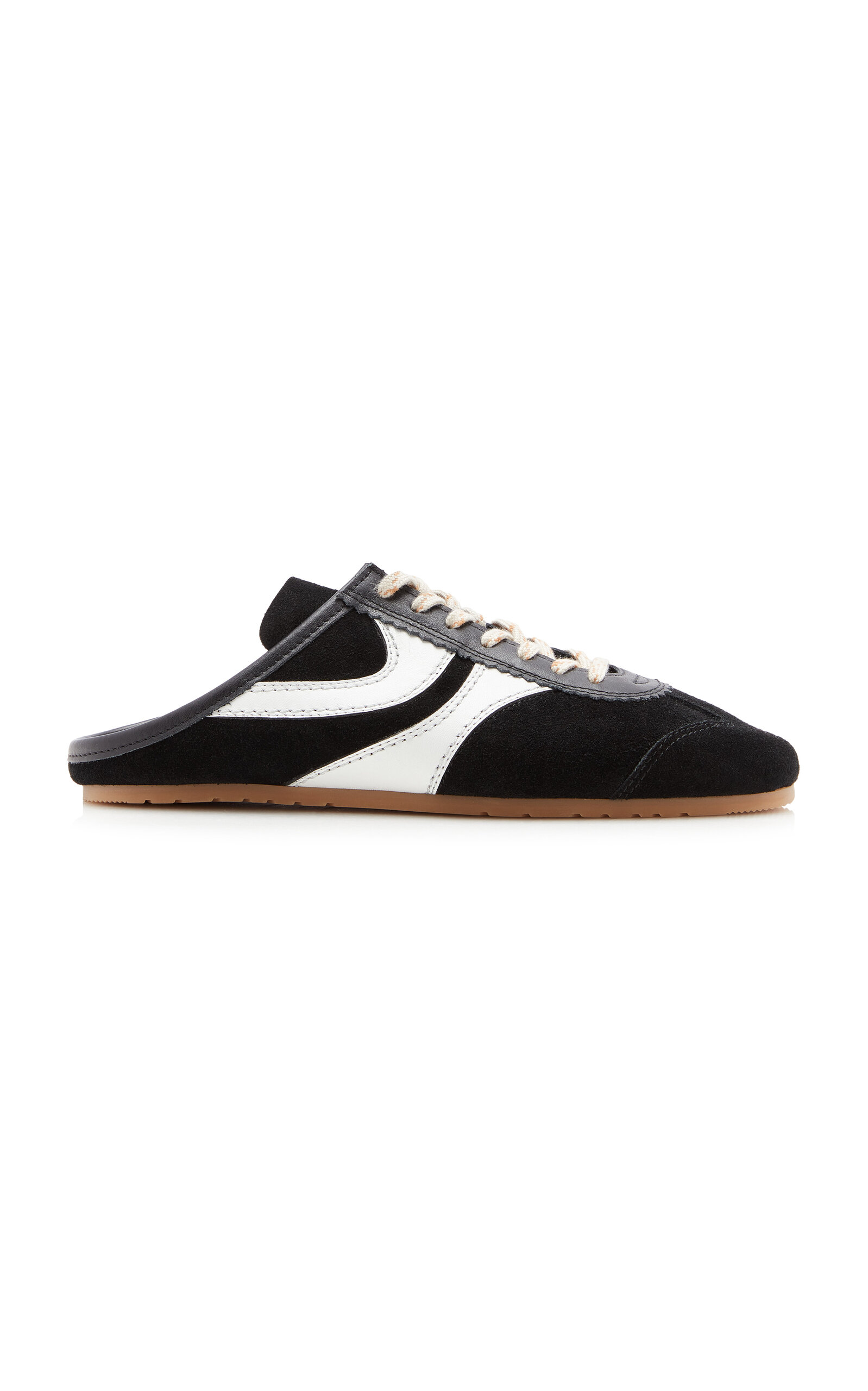 Dries Van Noten - Suede Sneaker Mules - Black/white - IT 39 - Moda Operandi