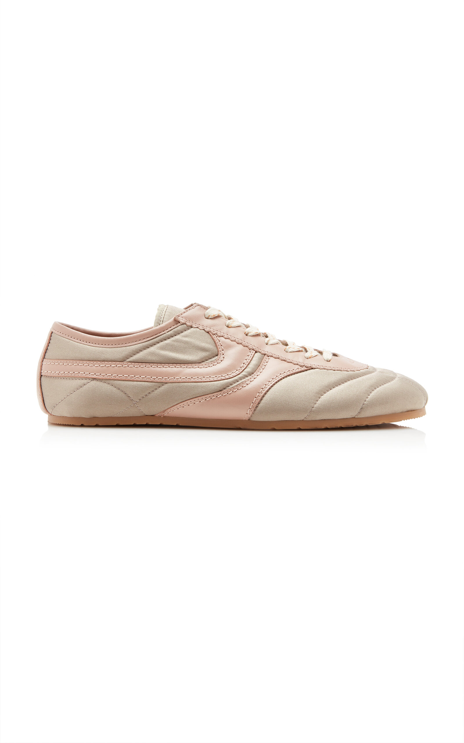 Dries Van Noten - Leather-Trimmed Satin Sneakers - Grey - IT 41 - Moda Operandi