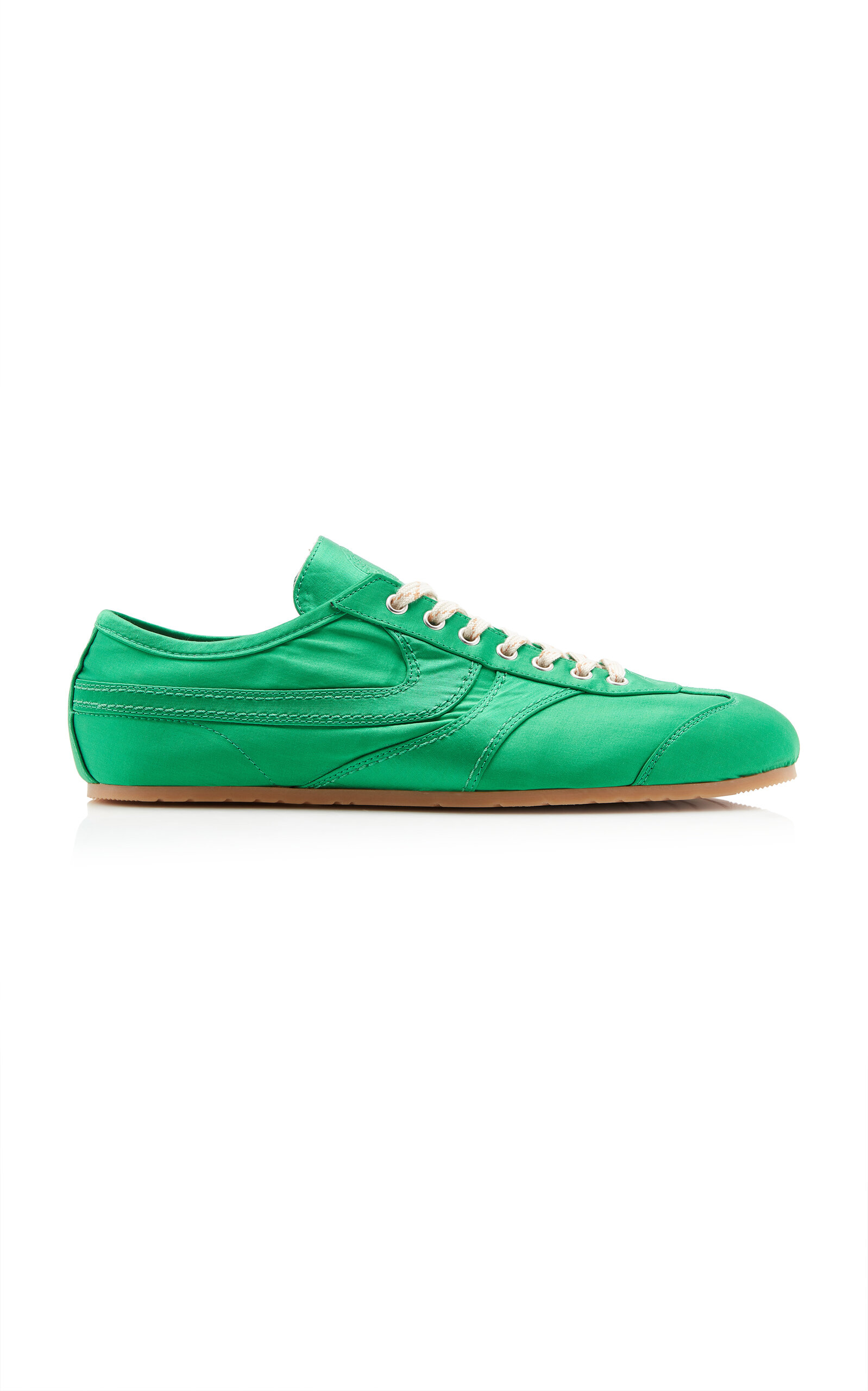 Dries Van Noten Satin Low-top Sneakers In Green