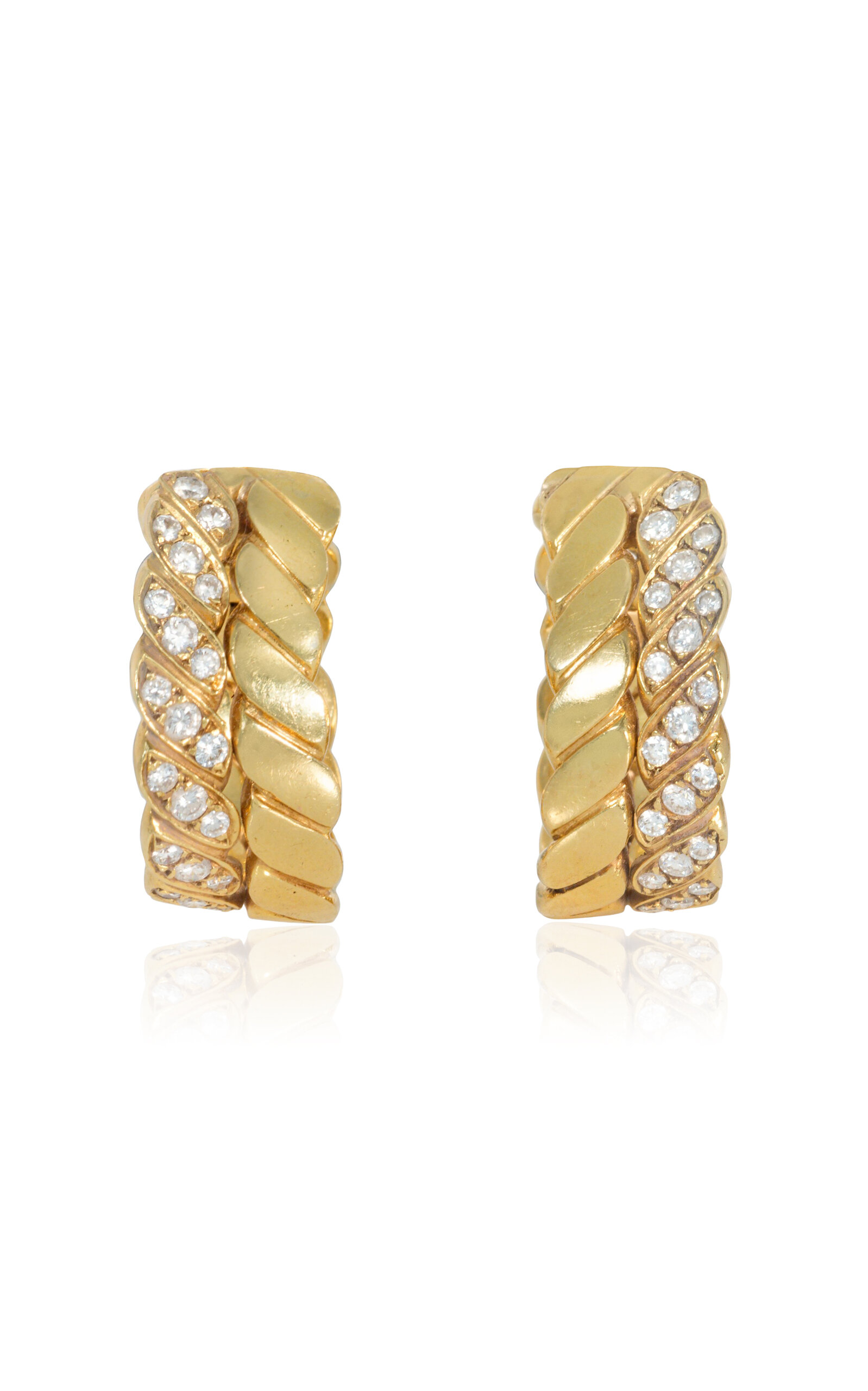 M. Gerard French 18K Yellow Gold Diamond Earrings