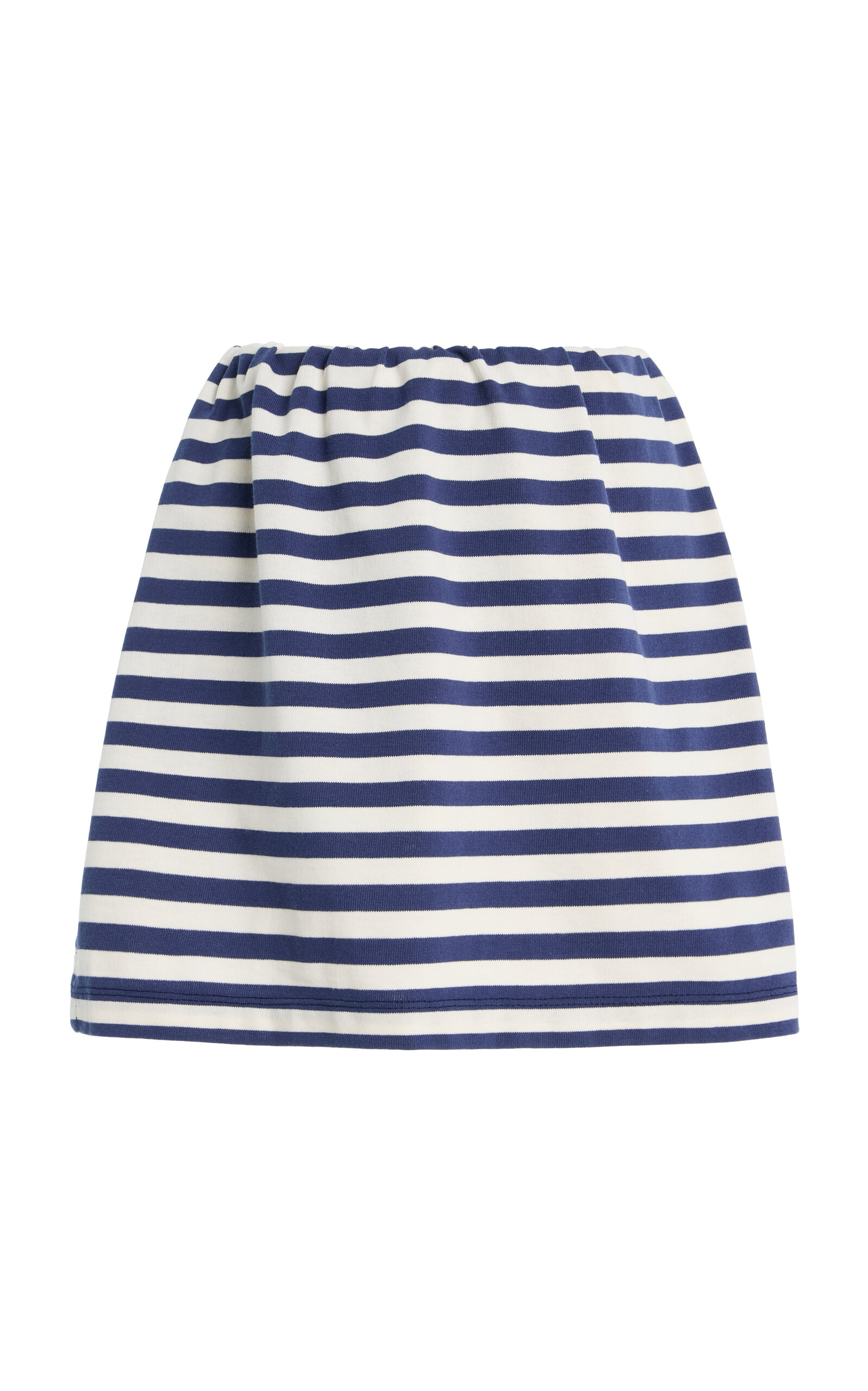 Posse Haisley Striped Cotton Mini Skirt In Blue