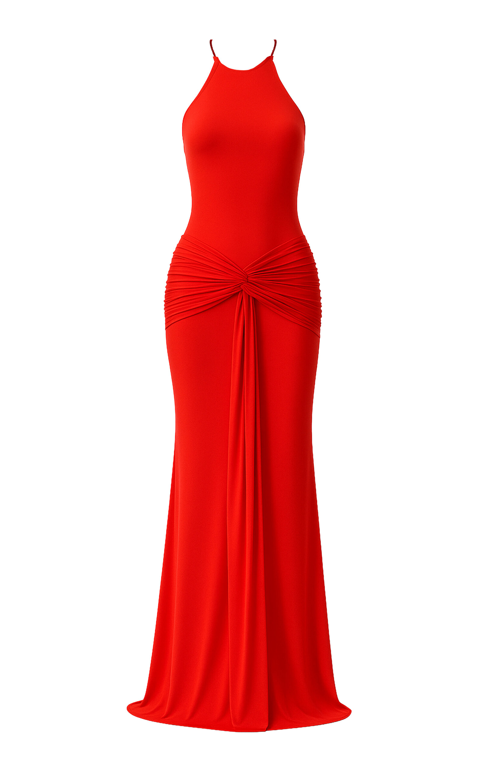 The New Arrivals Ilkyaz Ozel Euphorie Open-Back Gathered Jersey Gown
