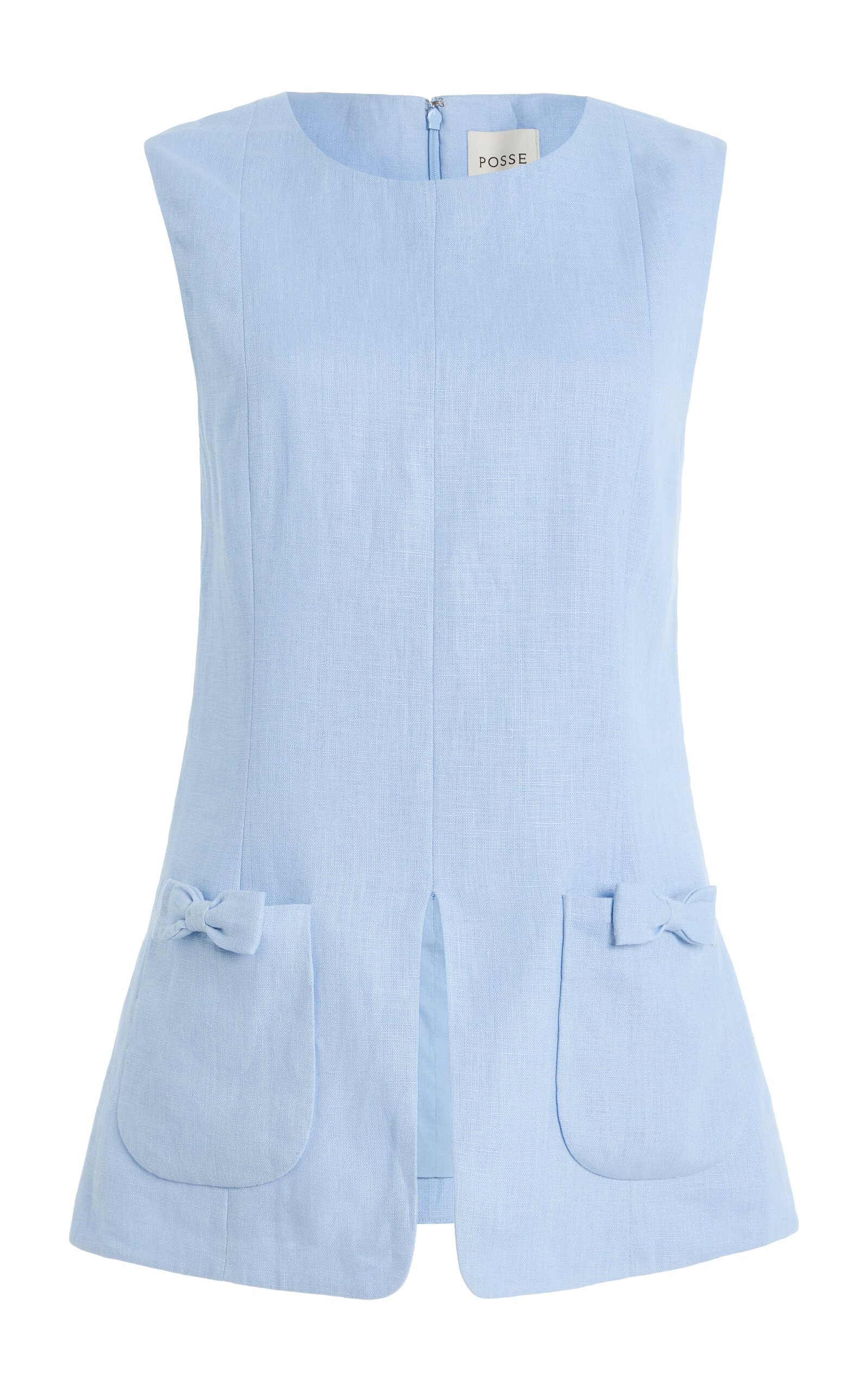 Posse Harper Linen Top In Blue