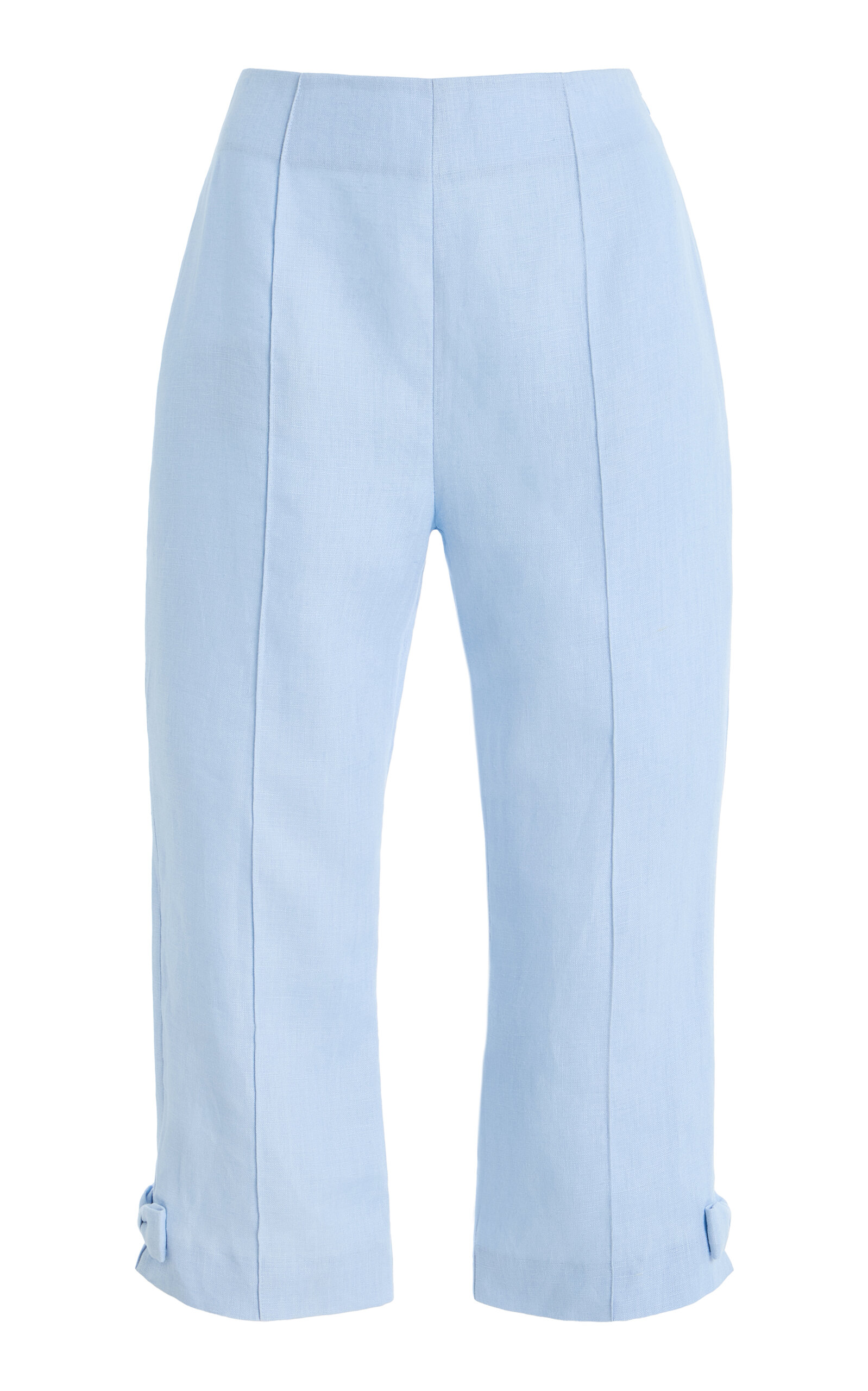 Posse Harper Linen Capri Pants In Blue