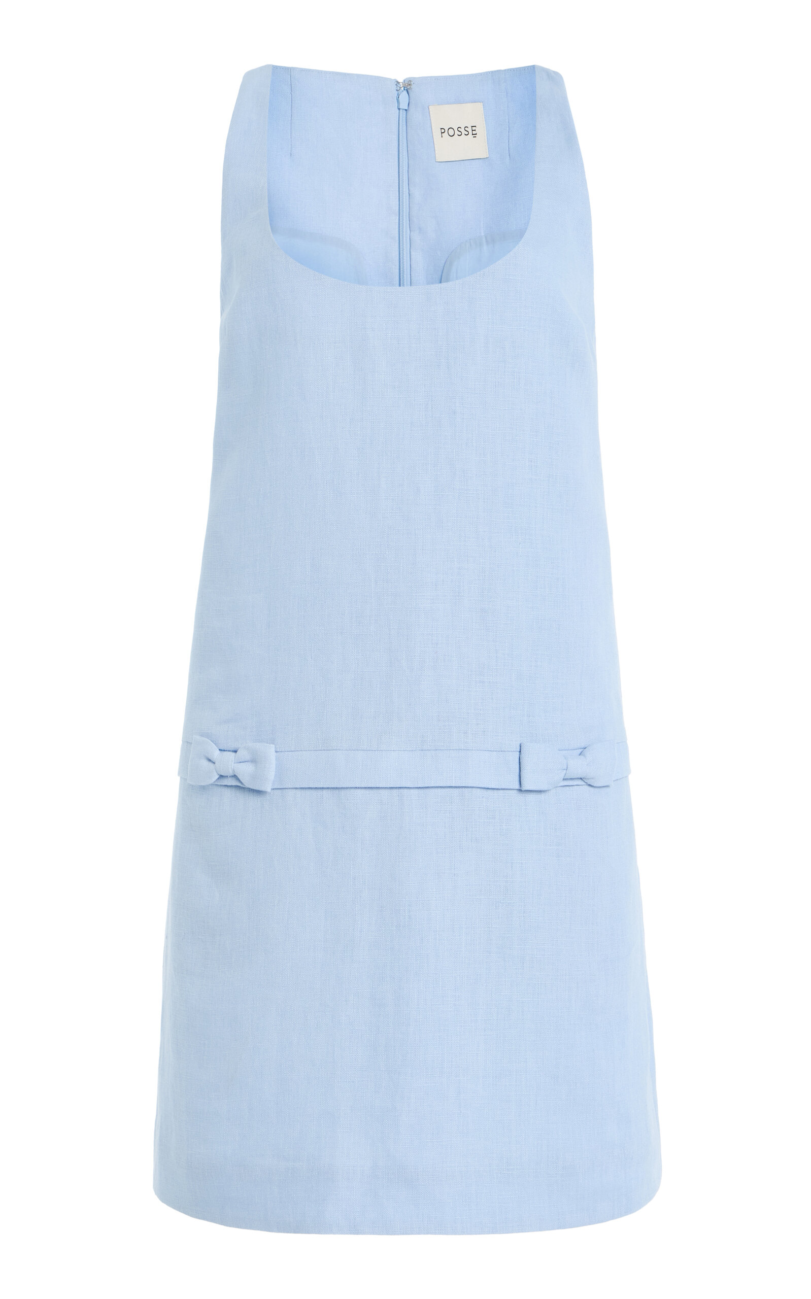 Posse Harper Linen Mini Dress In Blue