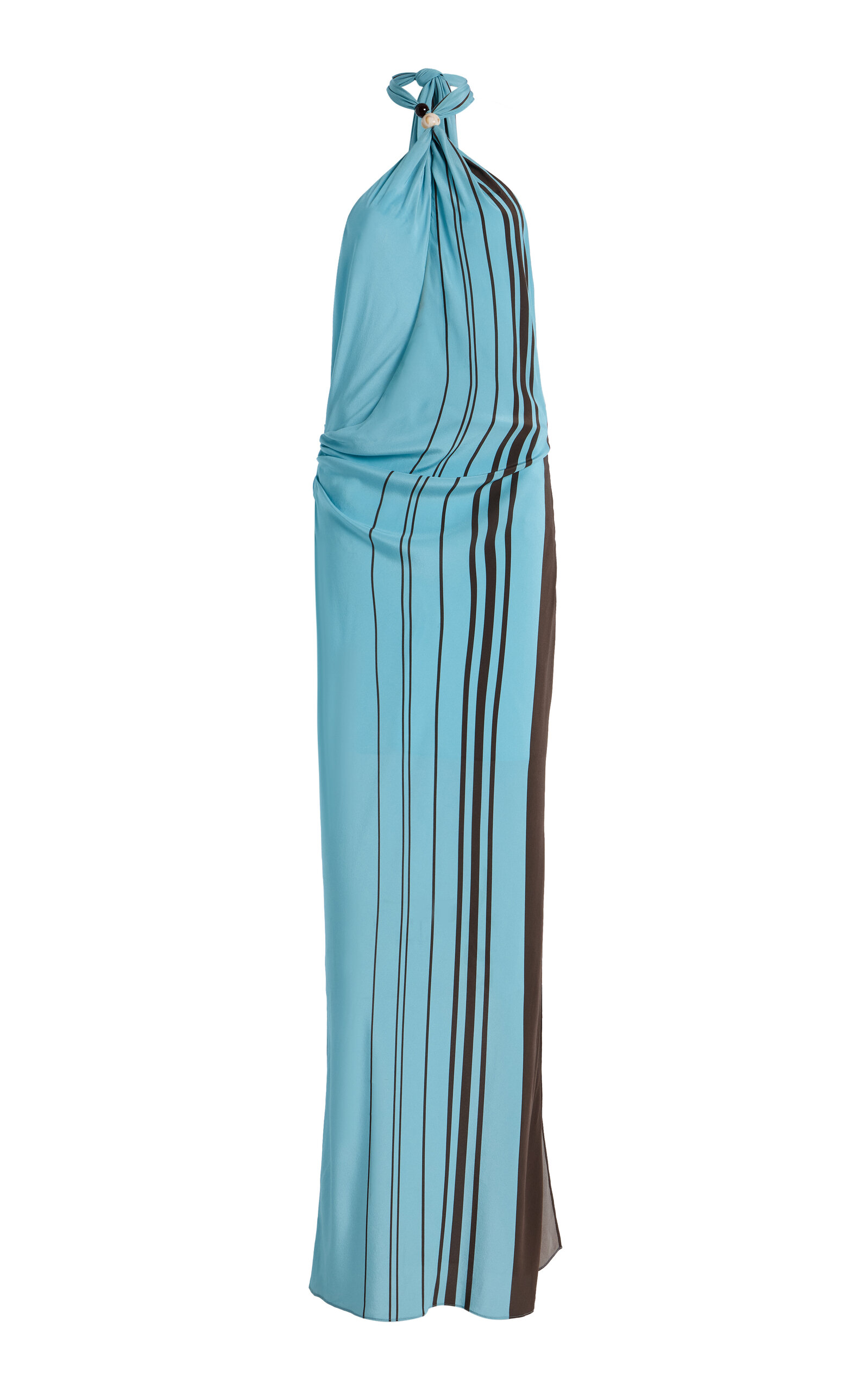 Sir Rioja Halter Scarf Maxi Dress In Blue