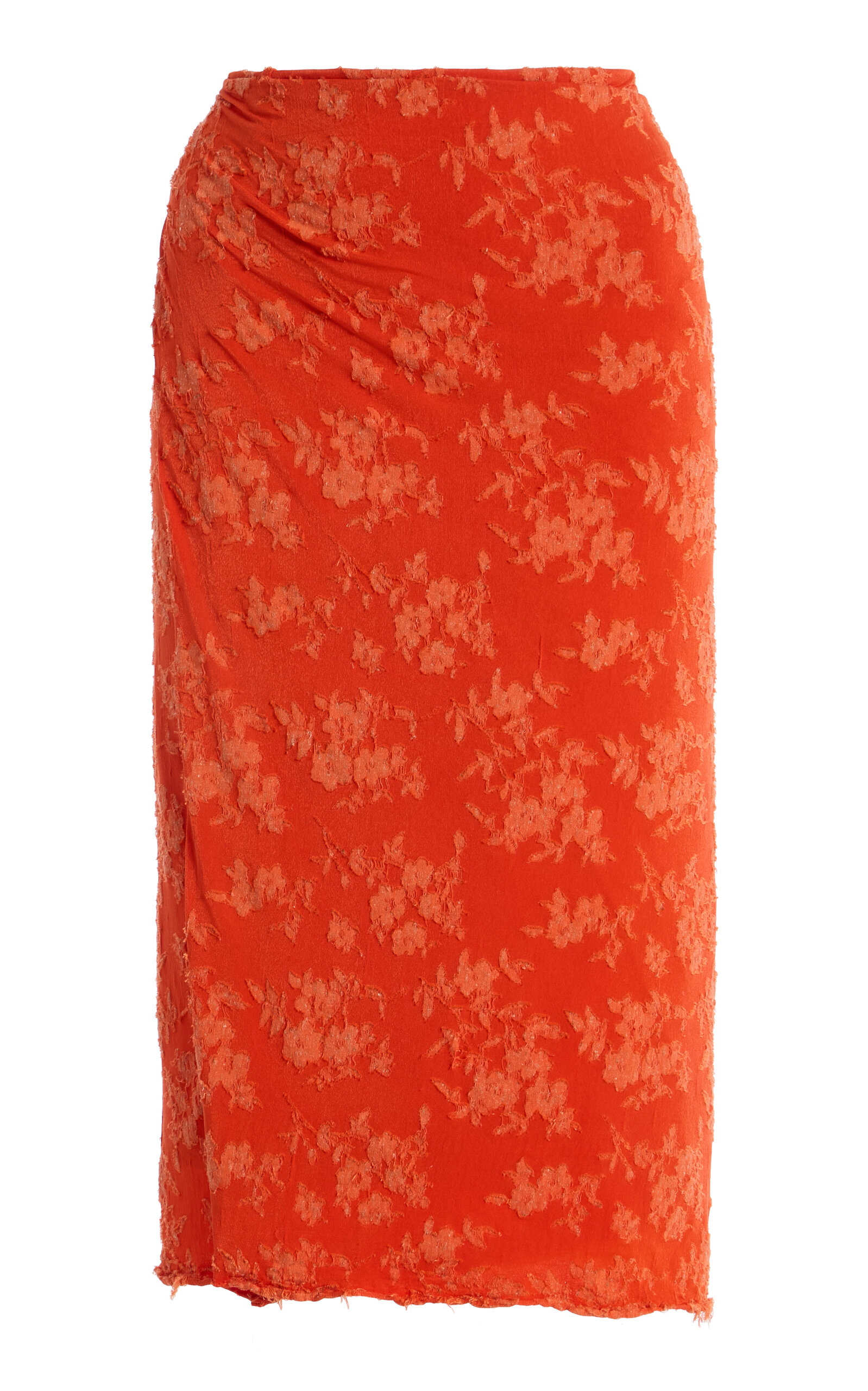 Sir Blanca Floral Jacquard Midi Wrap Skirt In Red