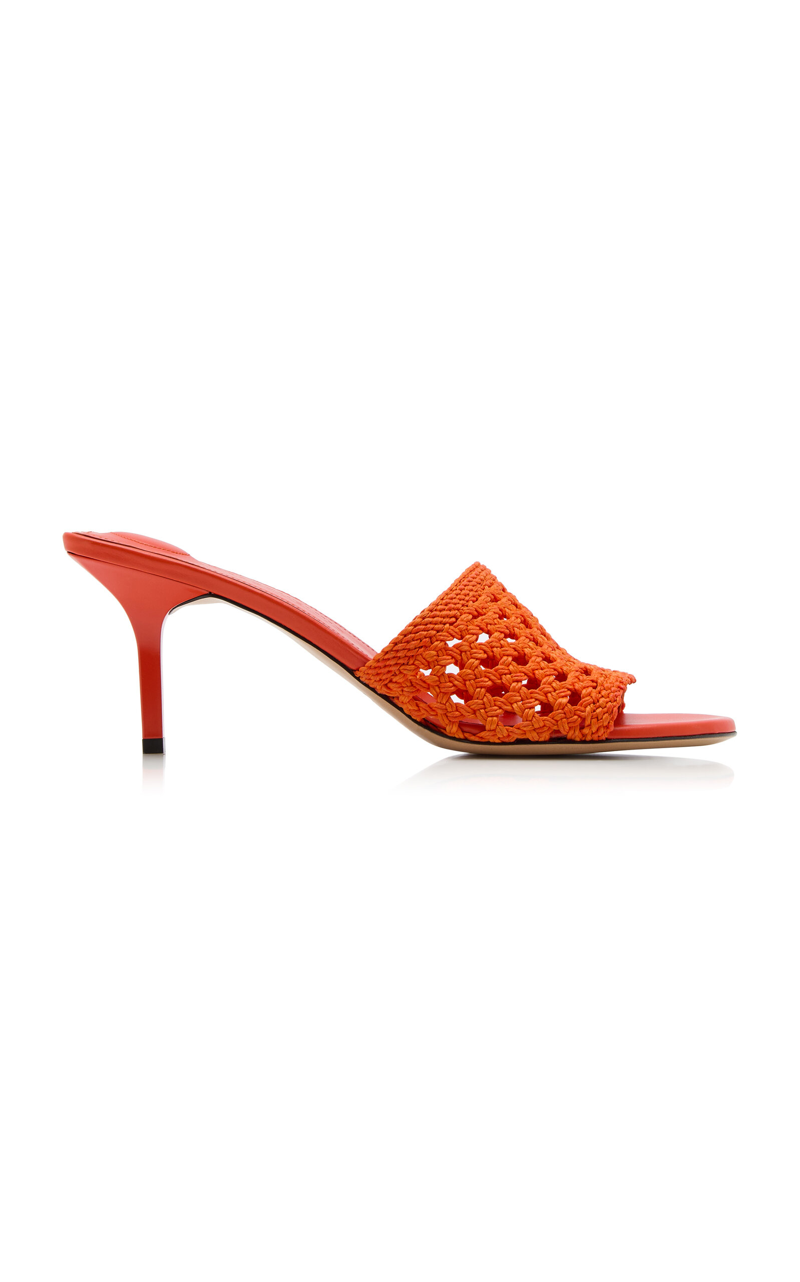 Jacquemus The Cubisto Leather Mules In Orange