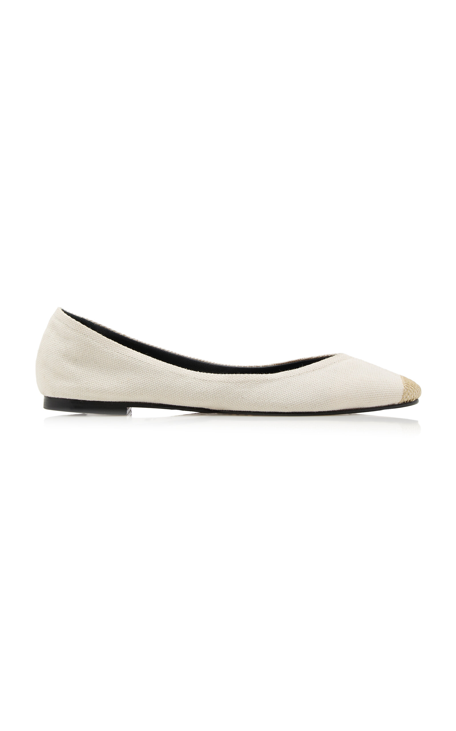 Jacquemus The Ovalo Leather Ballet Flats In White