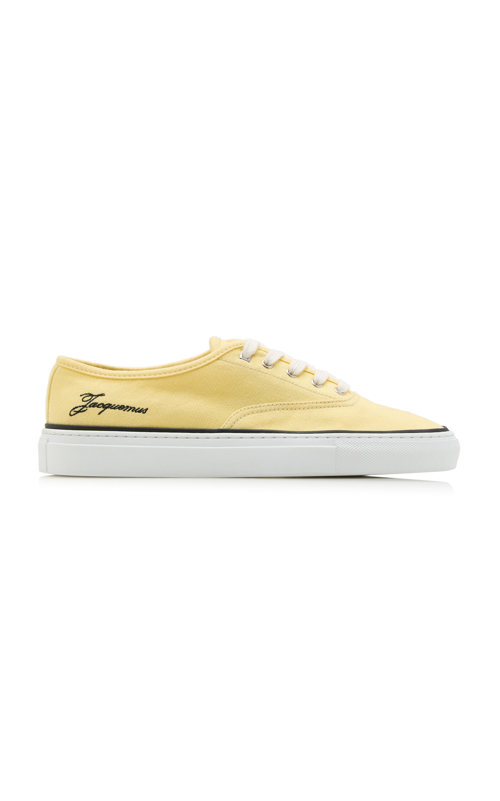 Jacquemus Les Fefe Logo-embroidered Canvas Sneakers In Yellow