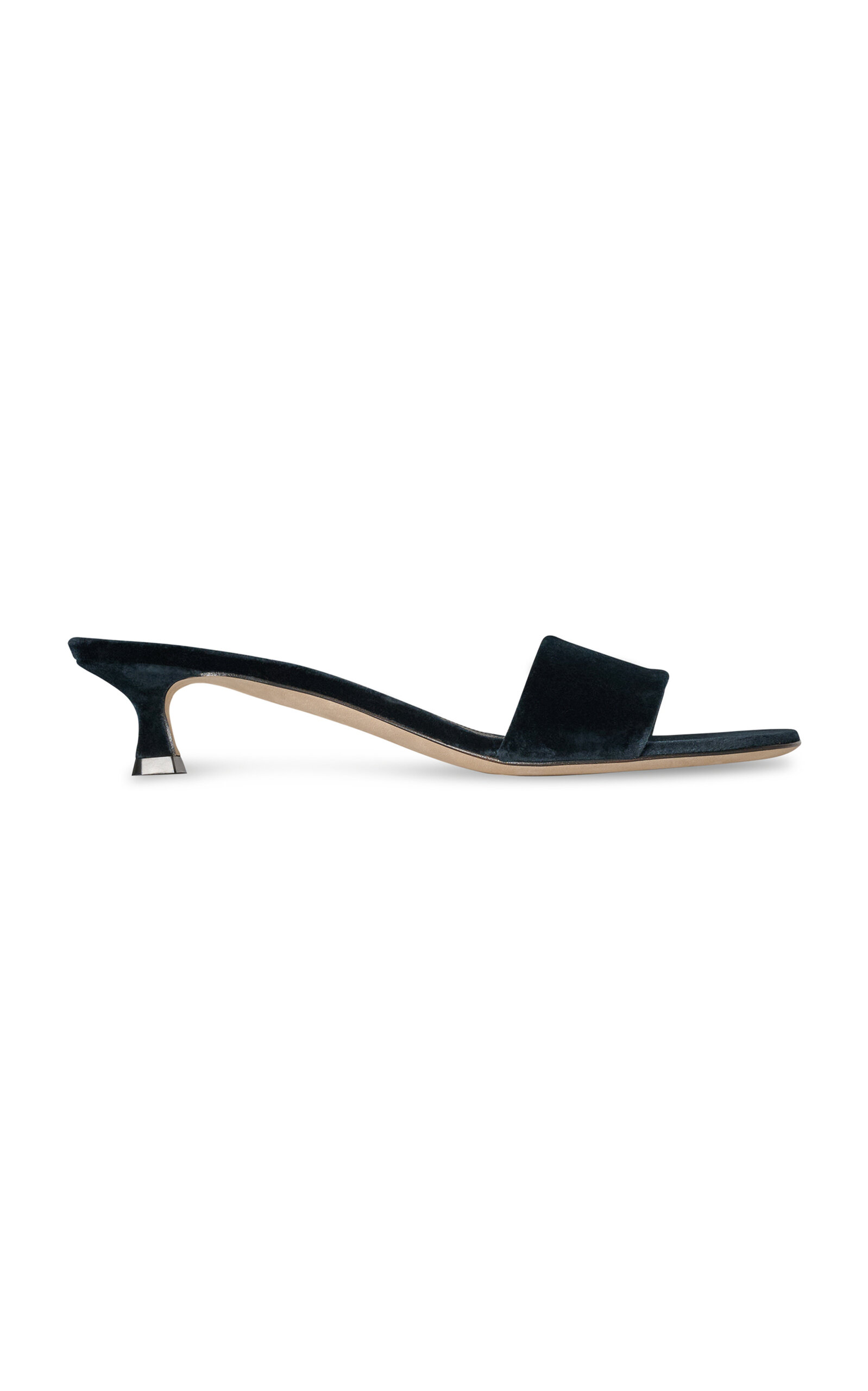 The Row Combo Slide Two Velvet Sandals