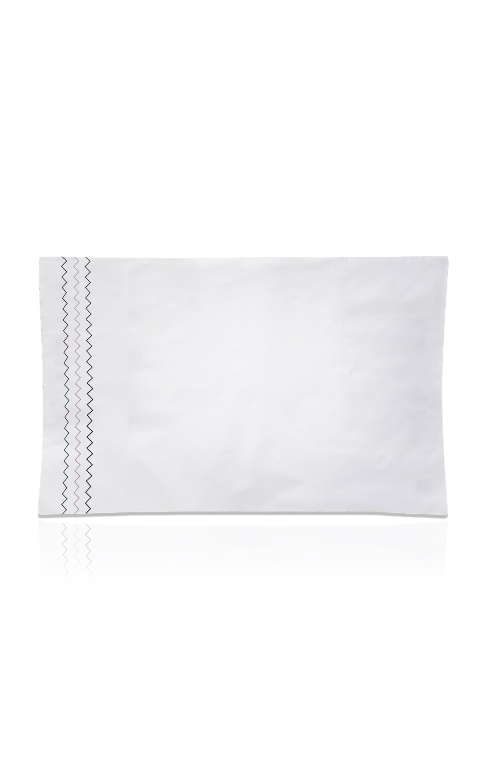 The Lino Zig Zag Cotton Percal King Pillow In White