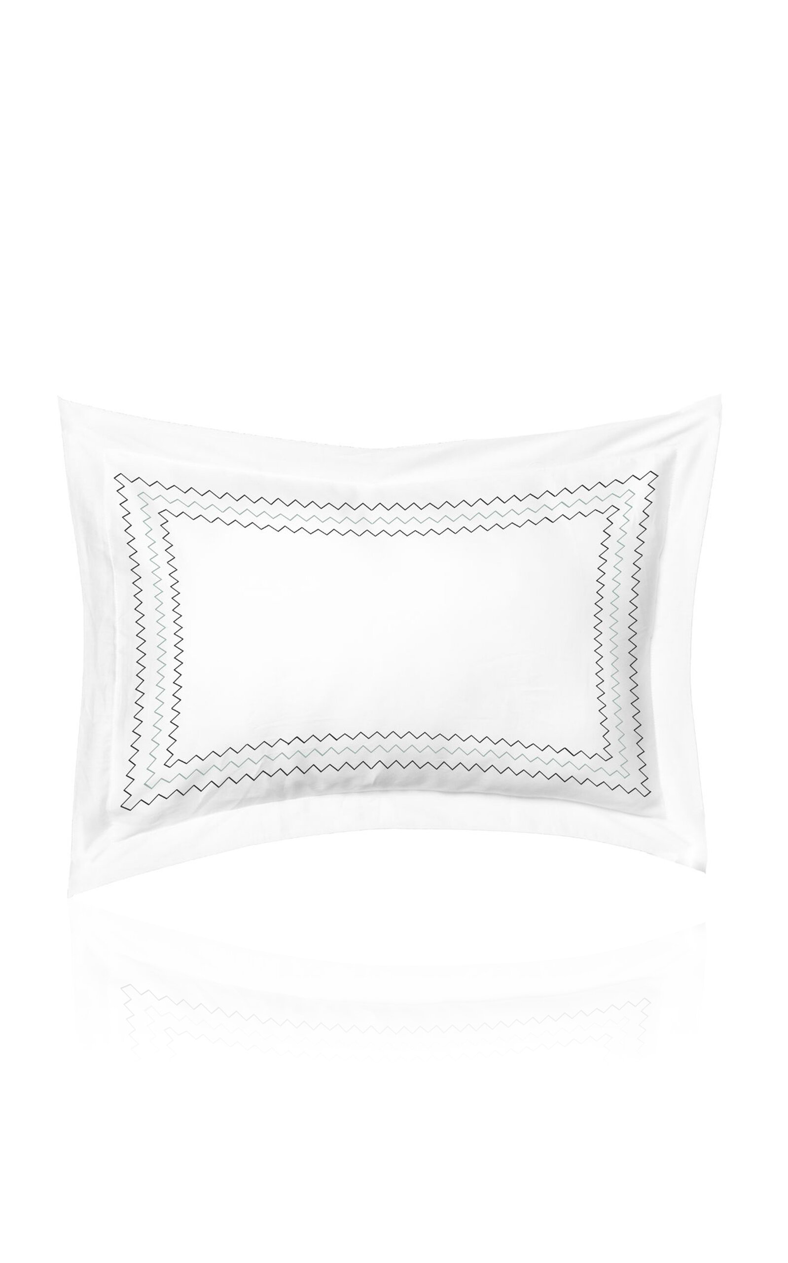 THE LINO Zig Zag Cotton Percal King Sham - Green