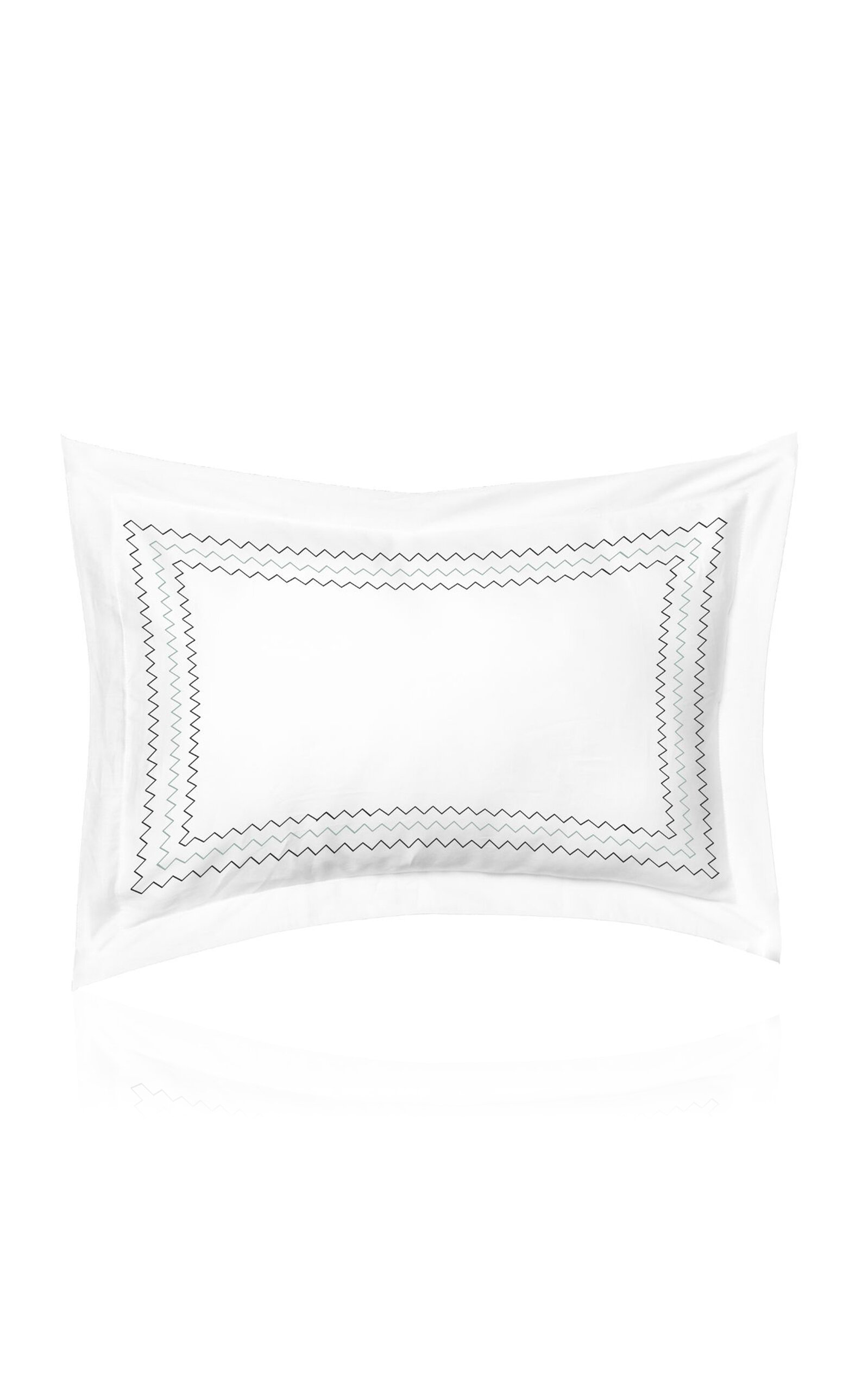 THE LINO Zig Zag Cotton Percal Baby Sham - Green