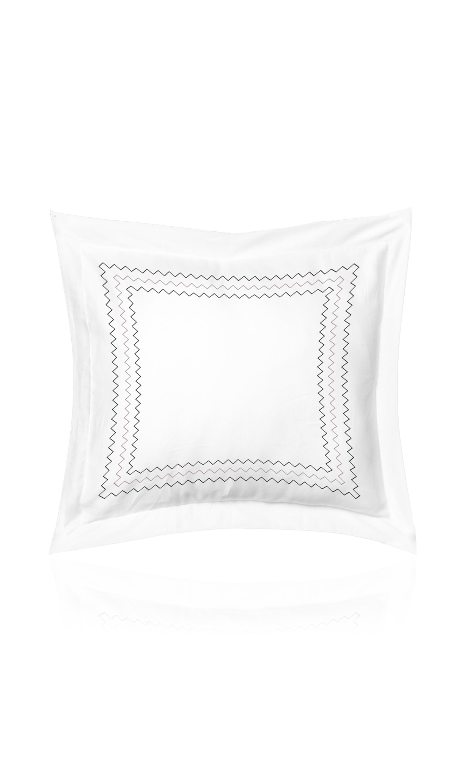 The Lino Zig Zag Cotton Percal Euro Sham In White