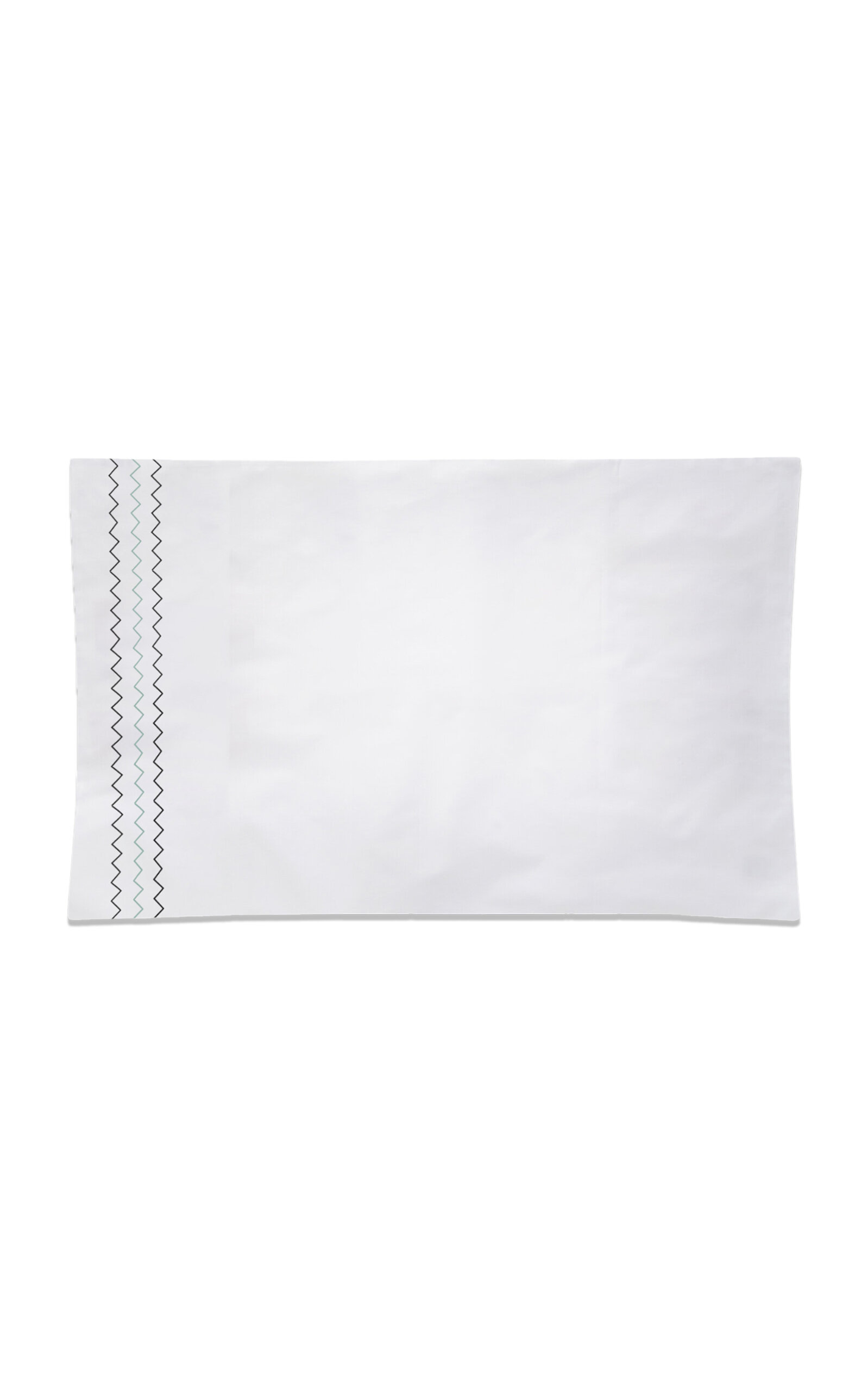 THE LINO Zig Zag Cotton Percal King Pillow - Green