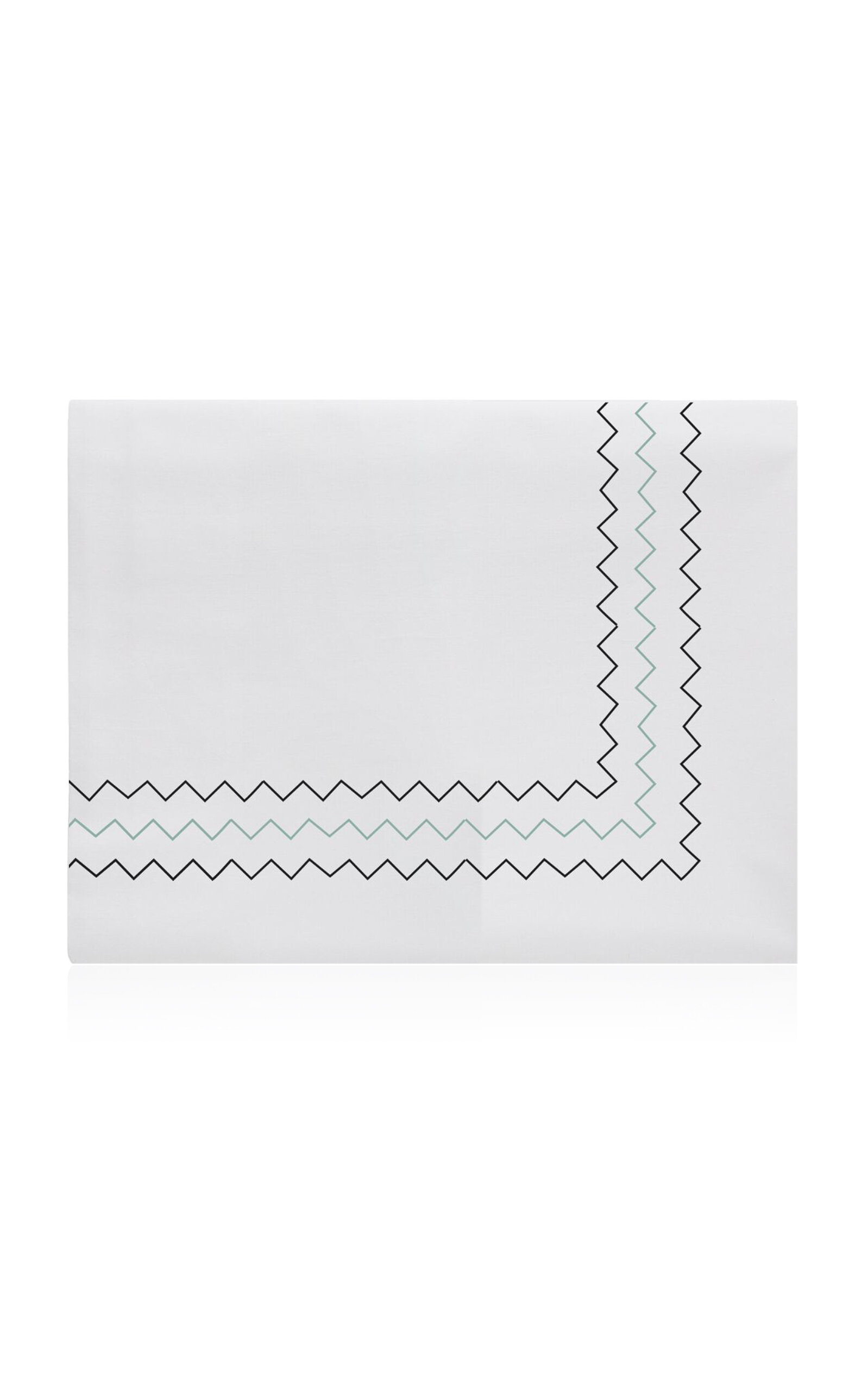 THE LINO Zig Zag Cotton Percal Queen Duvet - Green