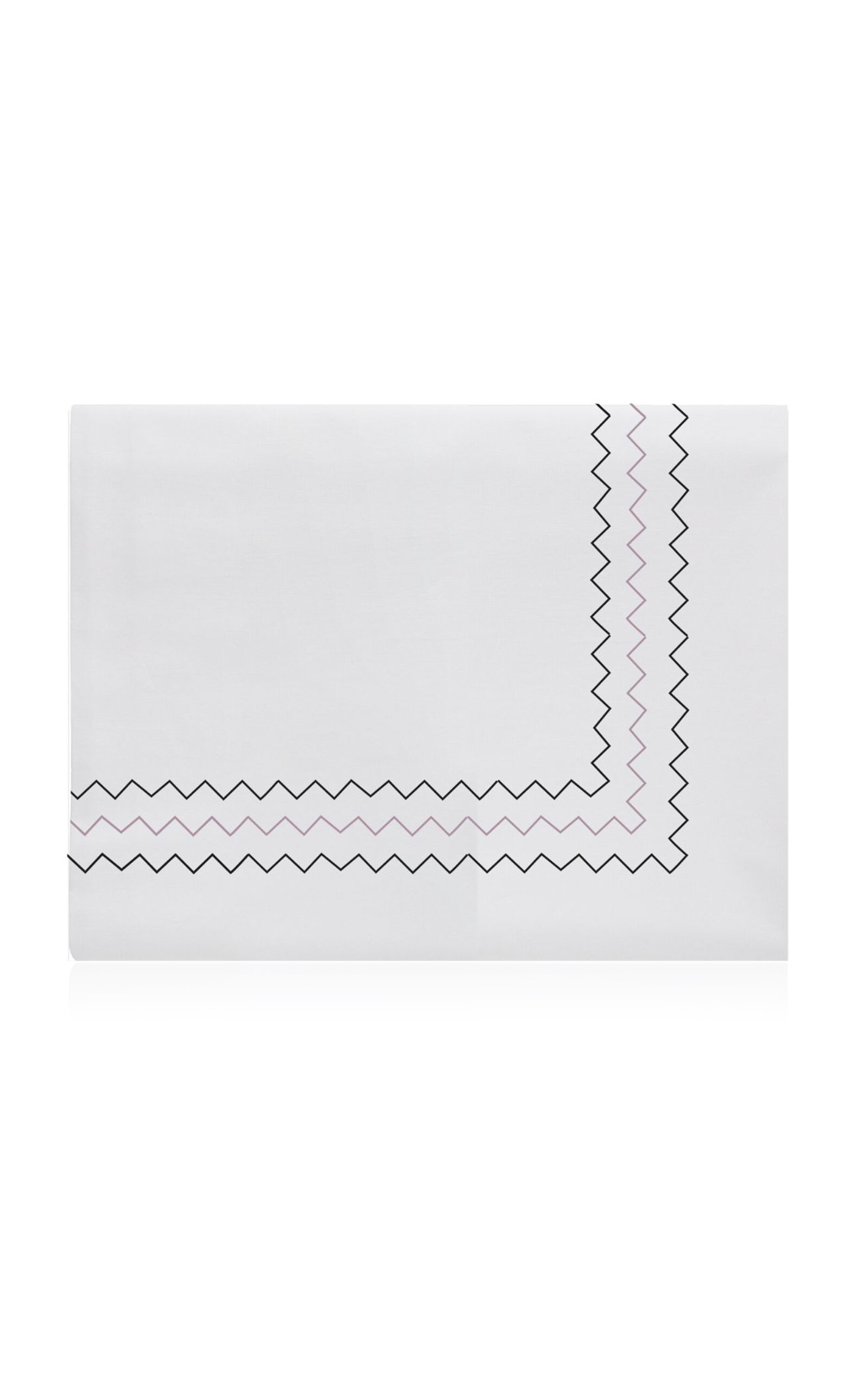 The Lino Zig Zag Cotton Percal Queen Duvet In White