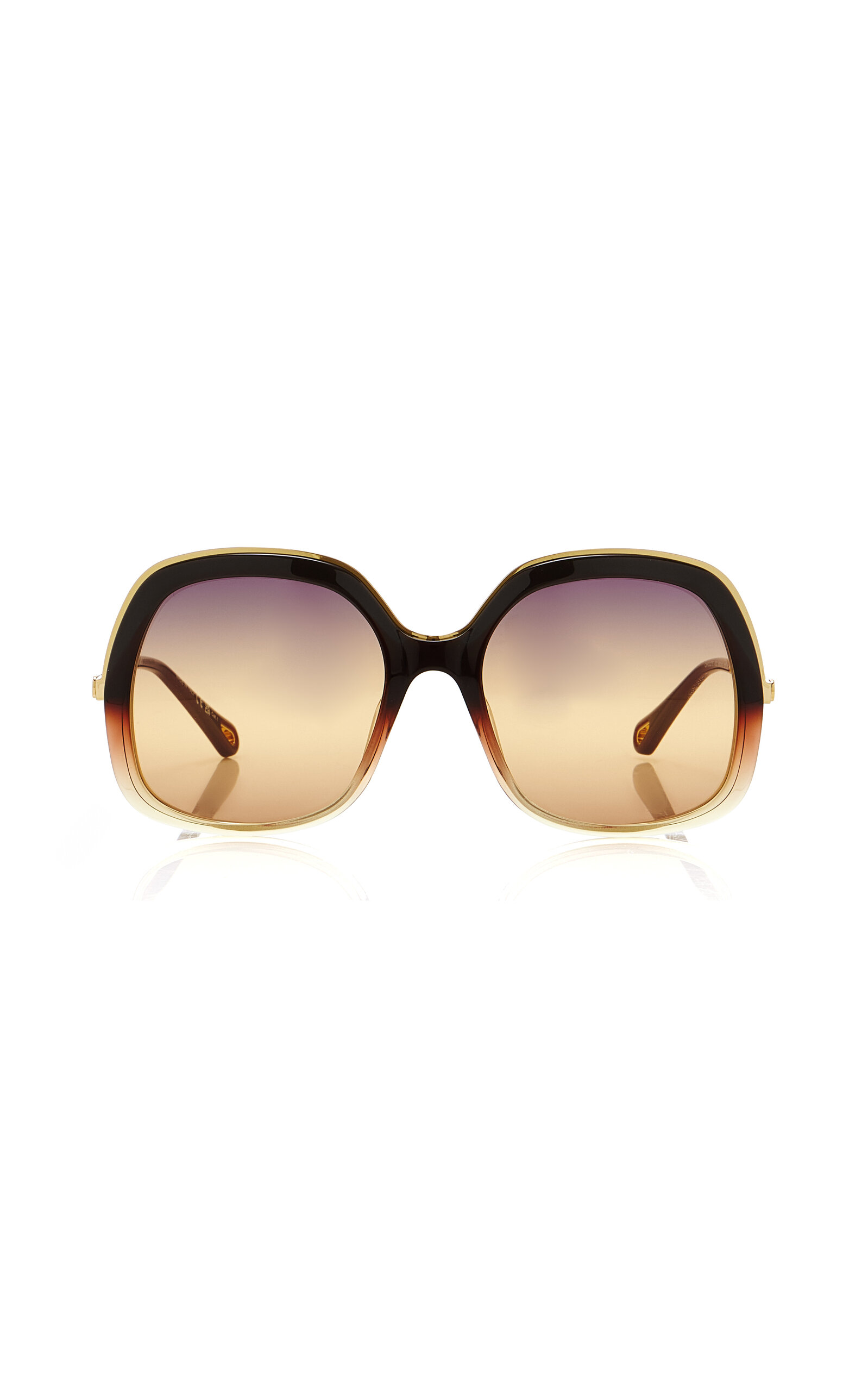 Chloé Leia Square-frame Acetate Sunglasses In Gold