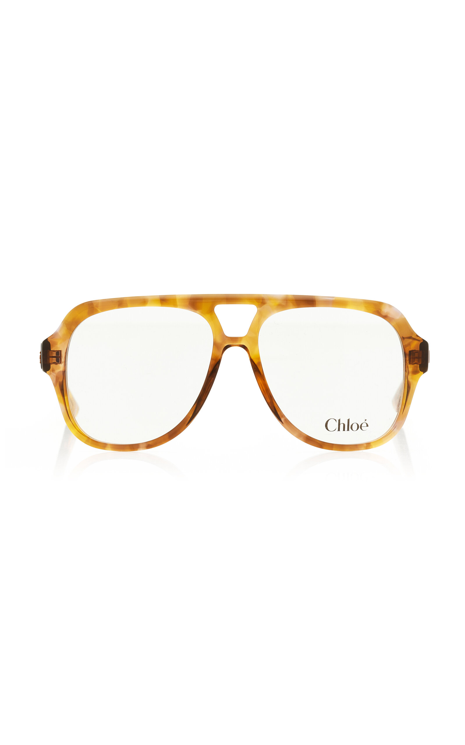 Chloé Aviator-frame Acetate Glasses In Brown