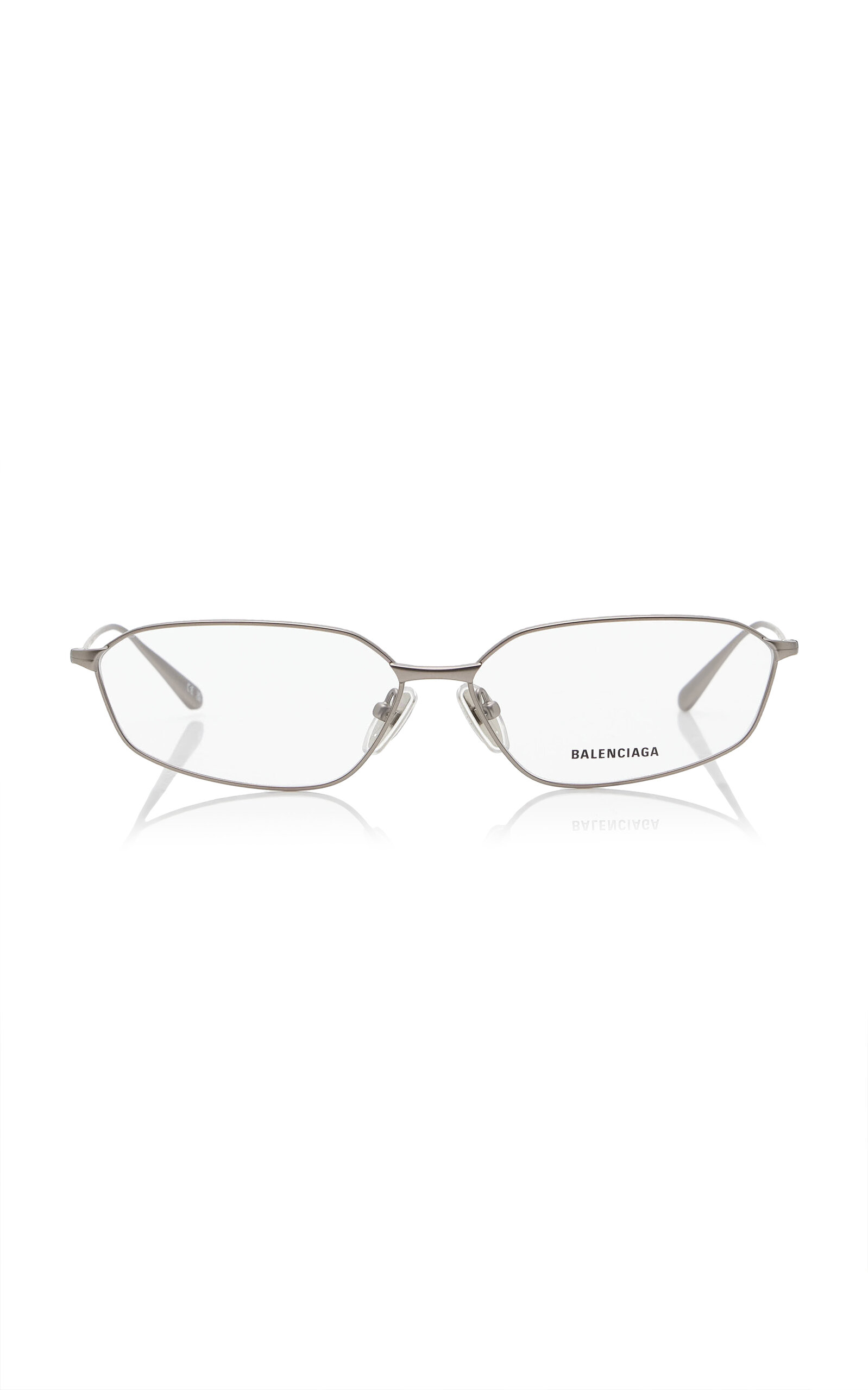 Balenciaga Editorial Oval-Frame Metal Glasses