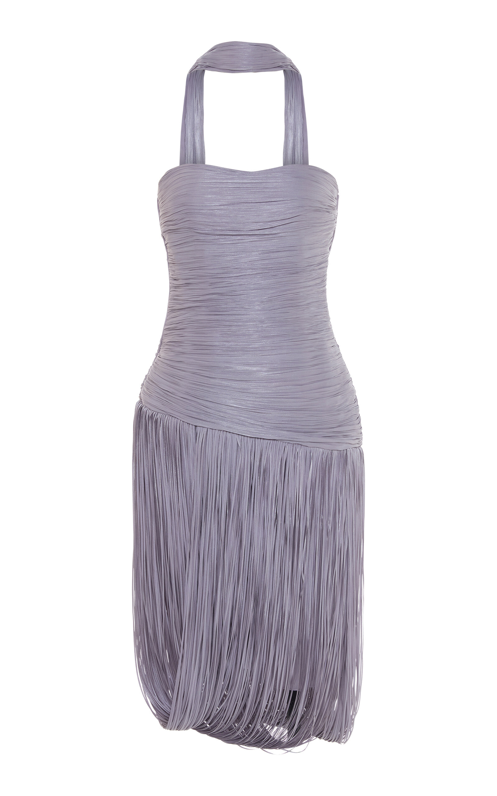 Marmar Halim Scarf-Detailed Fringed Knee-Length Dress