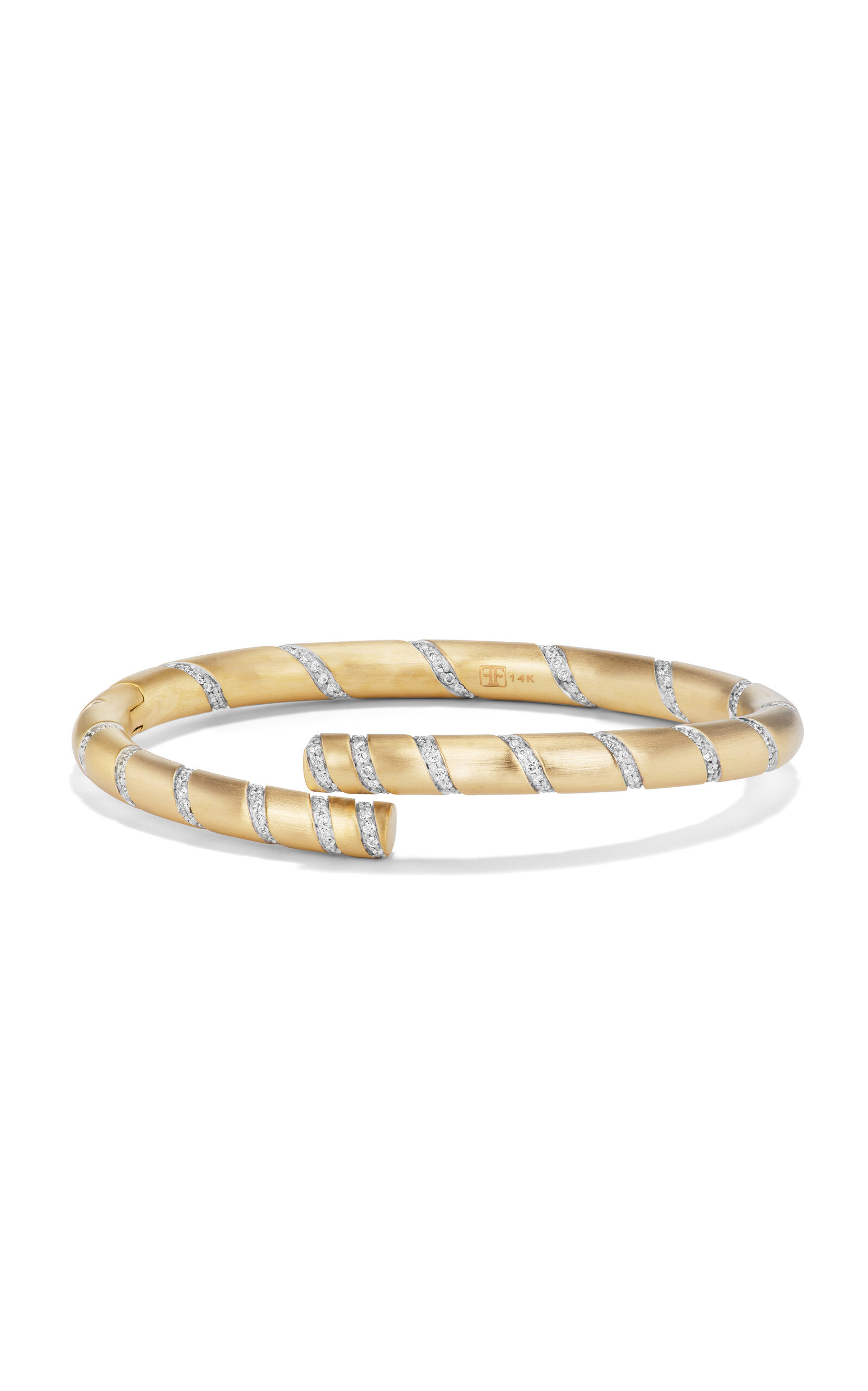 14K Yellow Gold Spiral of Strength Bangle