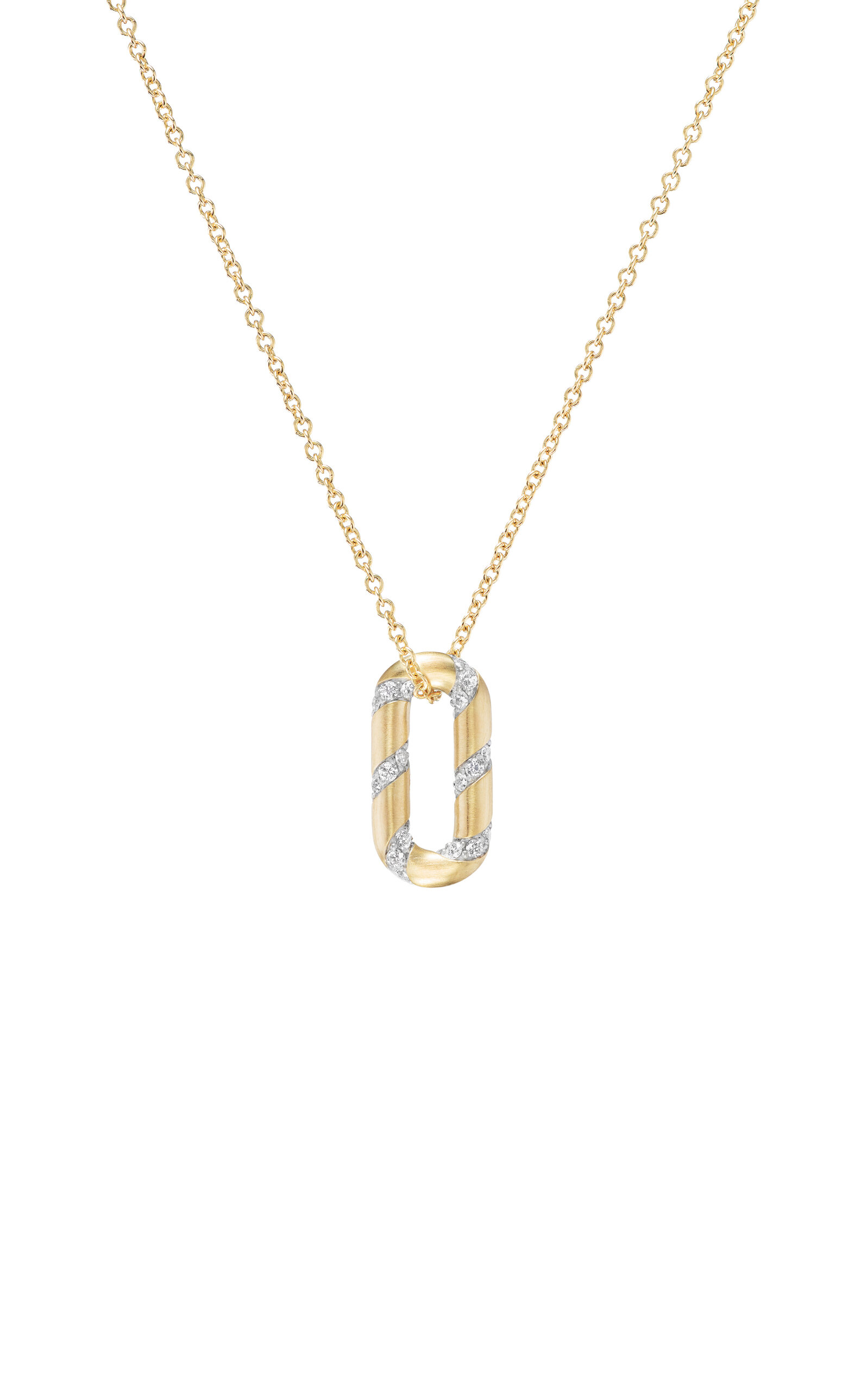 14K Yellow Gold Spiral of Strength Mini Link Pendant